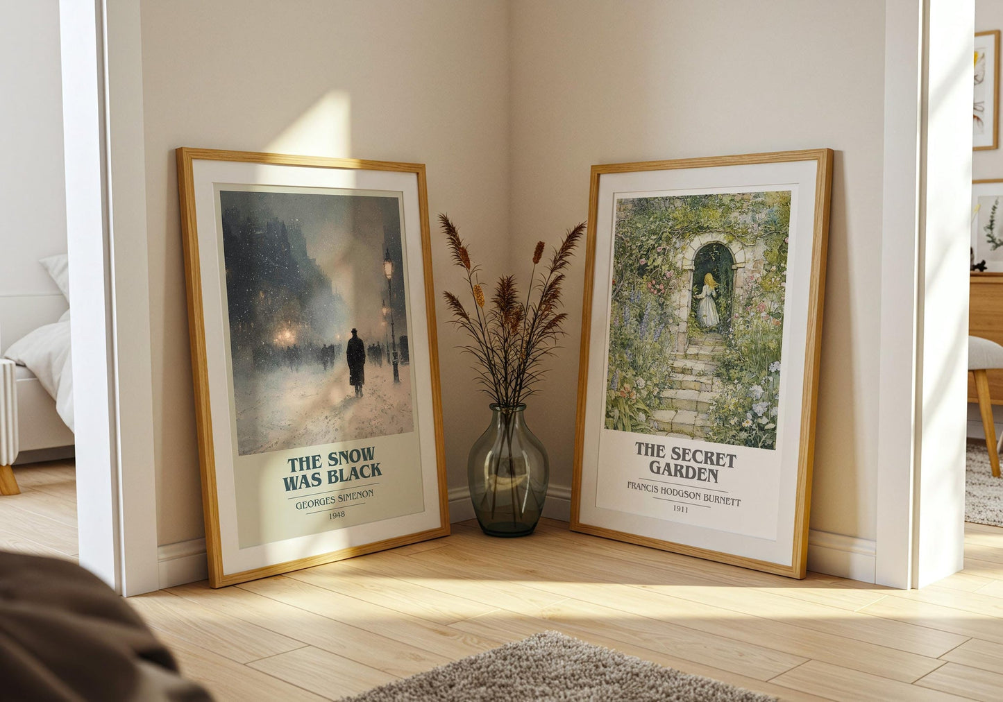 The Snow was Black book cover print on bookshelf – Georges Simenon fan gift