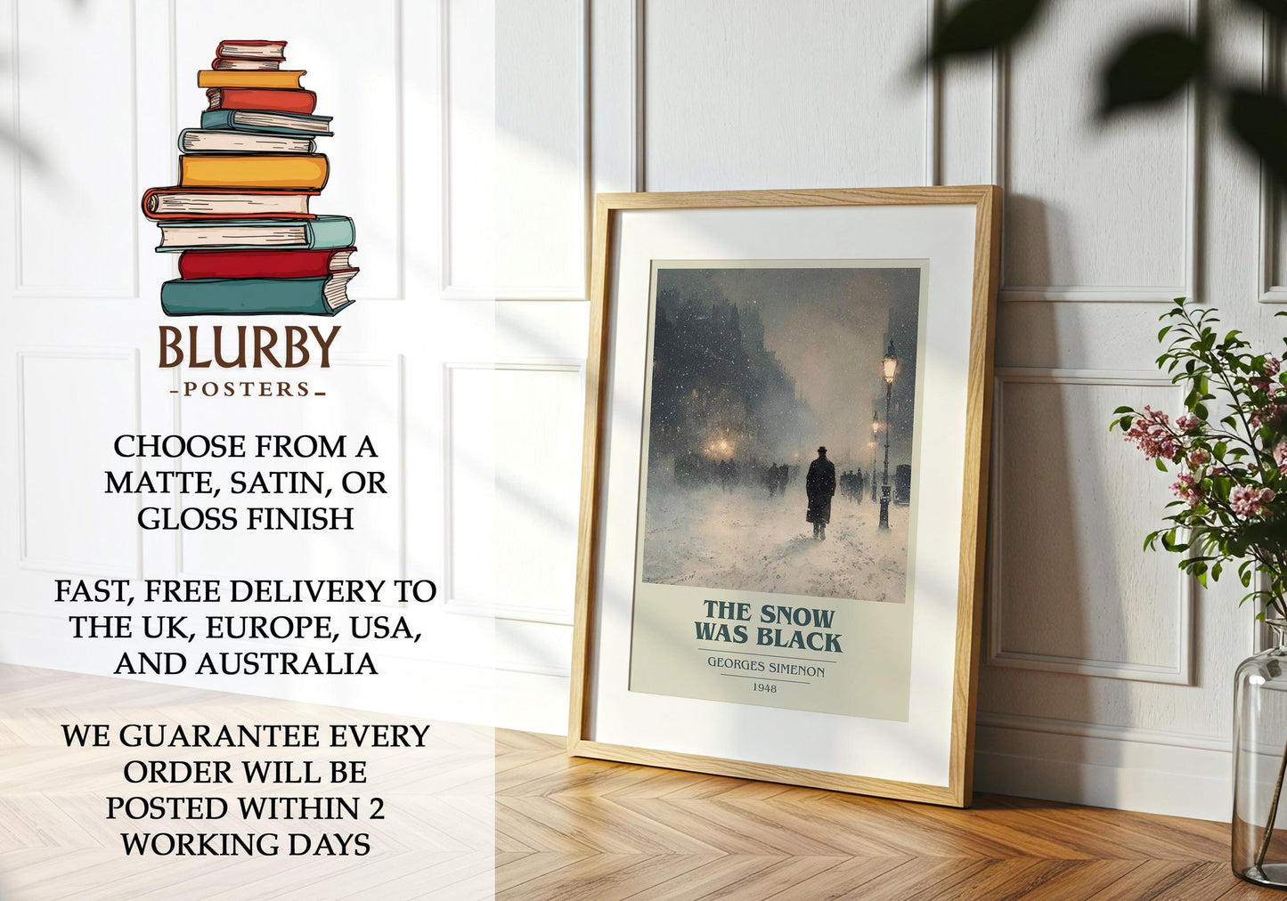 The Snow was Black book poster packaging – museum-quality print rolled in protective tube