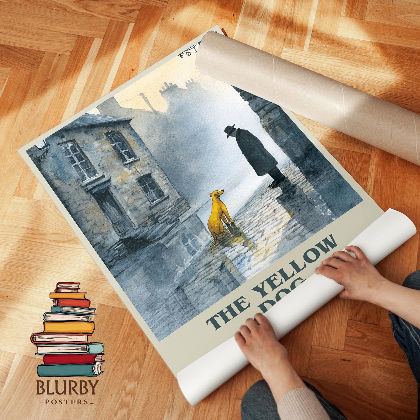 The Yellow Dog book poster packaging – museum-quality print rolled in protective tube