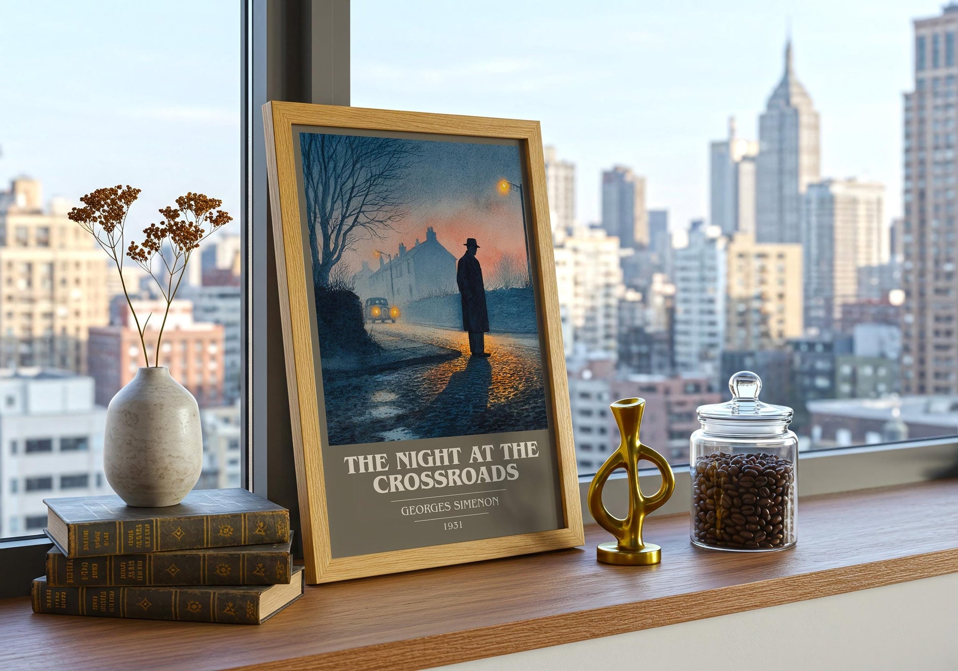 The Night At The Crossroads book cover book poster framed on wall – crime wall art