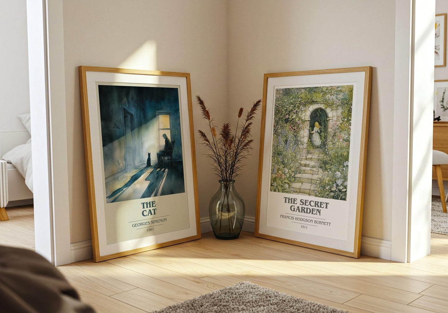 The Cat book cover print on bookshelf – Georges Simenon fan gift