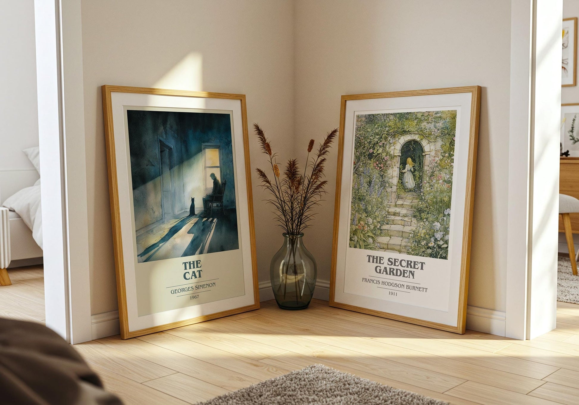 The Cat book cover print on bookshelf – Georges Simenon fan gift