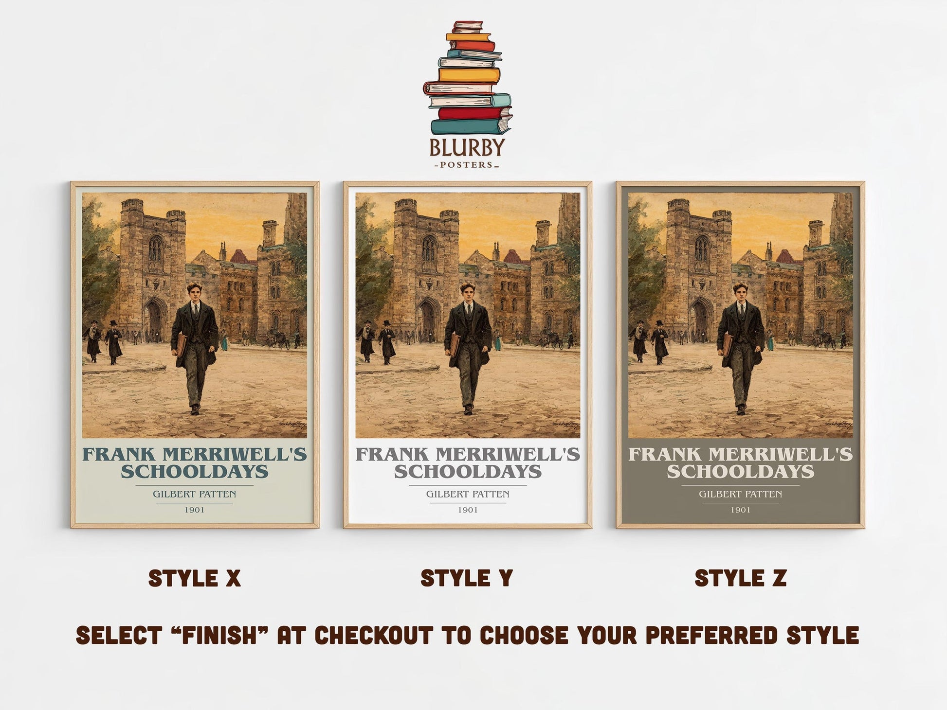 Frank Merriwell's Schooldays book cover poster colour and style options – Gilbert Patten book art