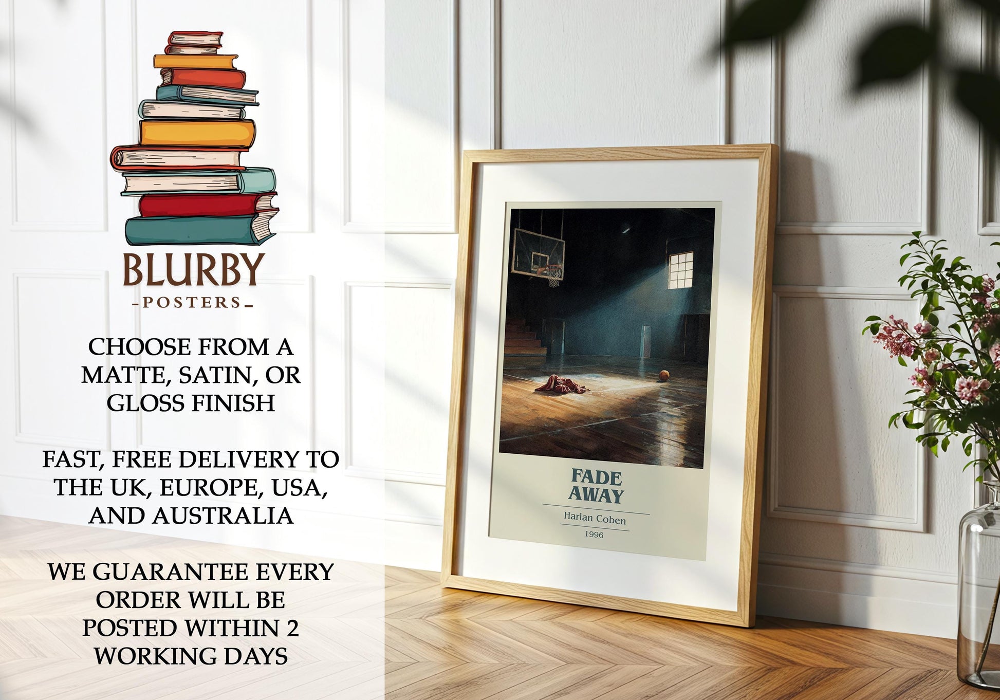 Fade Away by Harlan Coben | Book Poster | Literary Art Gift For Book Lover | Novel Inspired Wall Art | Free Delivery