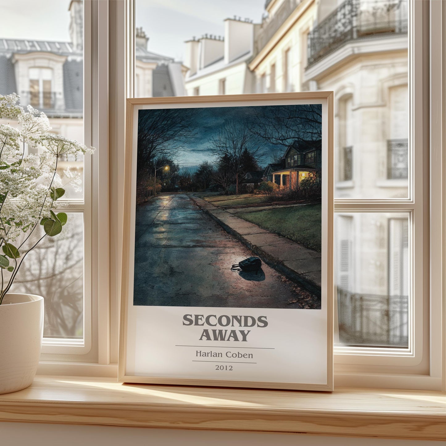 Seconds Away by Harlan Coben | Book Poster | Literary Art Gift For Book Lover | Novel Inspired Wall Art | Free Delivery