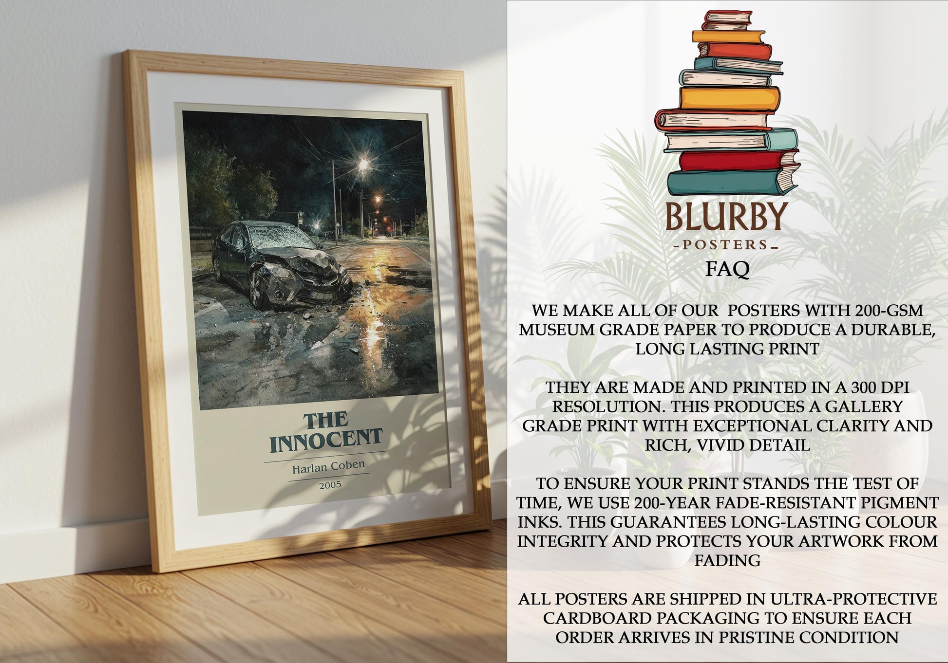 The Innocent by Harlan Coben | Book Poster | Literary Art Gift For Book Lover | Novel Inspired Wall Art | Free Delivery