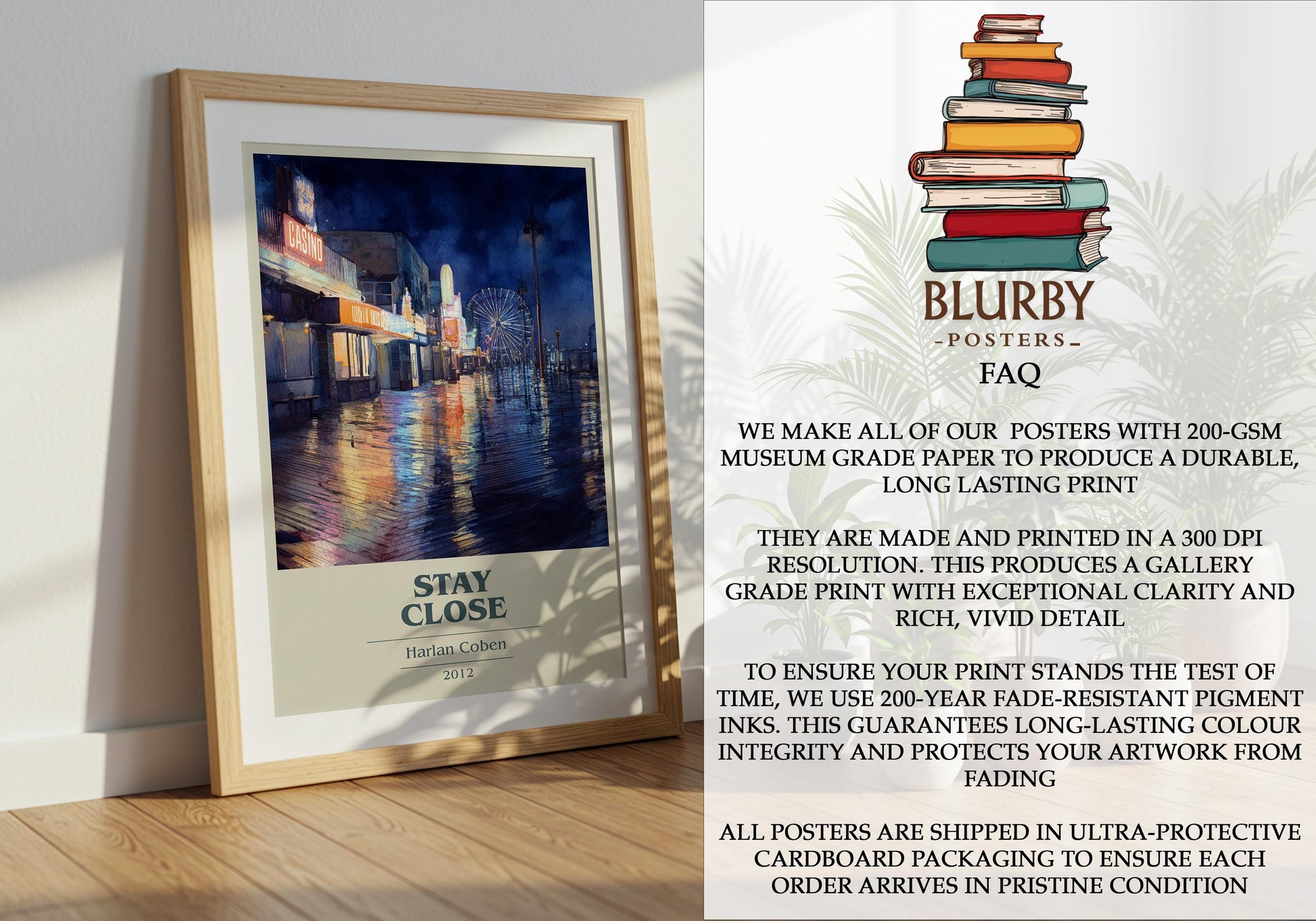 Stay Close by Harlan Coben | Book Poster | Literary Art Gift For Book Lover | Novel Inspired Wall Art | Free Delivery