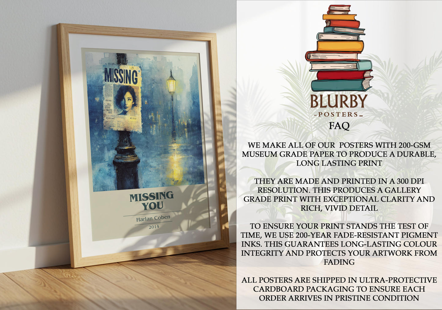 Missing You by Harlan Coben | Book Poster | Literary Art Gift For Book Lover | Novel Inspired Wall Art | Free Delivery