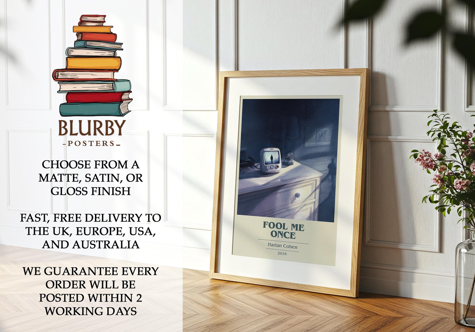 Fool Me Once by Harlan Coben | Book Poster | Literary Art Gift For Book Lover | Novel Inspired Wall Art | Free Delivery