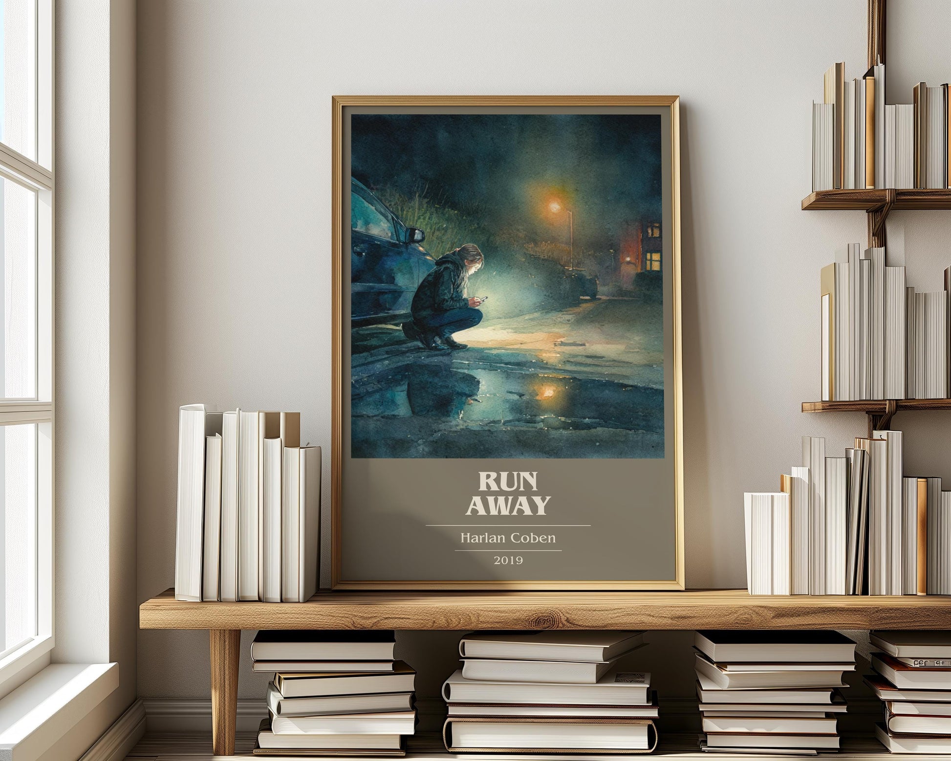 Run Away by Harlan Coben | Book Poster | Literary Art Gift For Book Lover | Novel Inspired Wall Art | Free Delivery