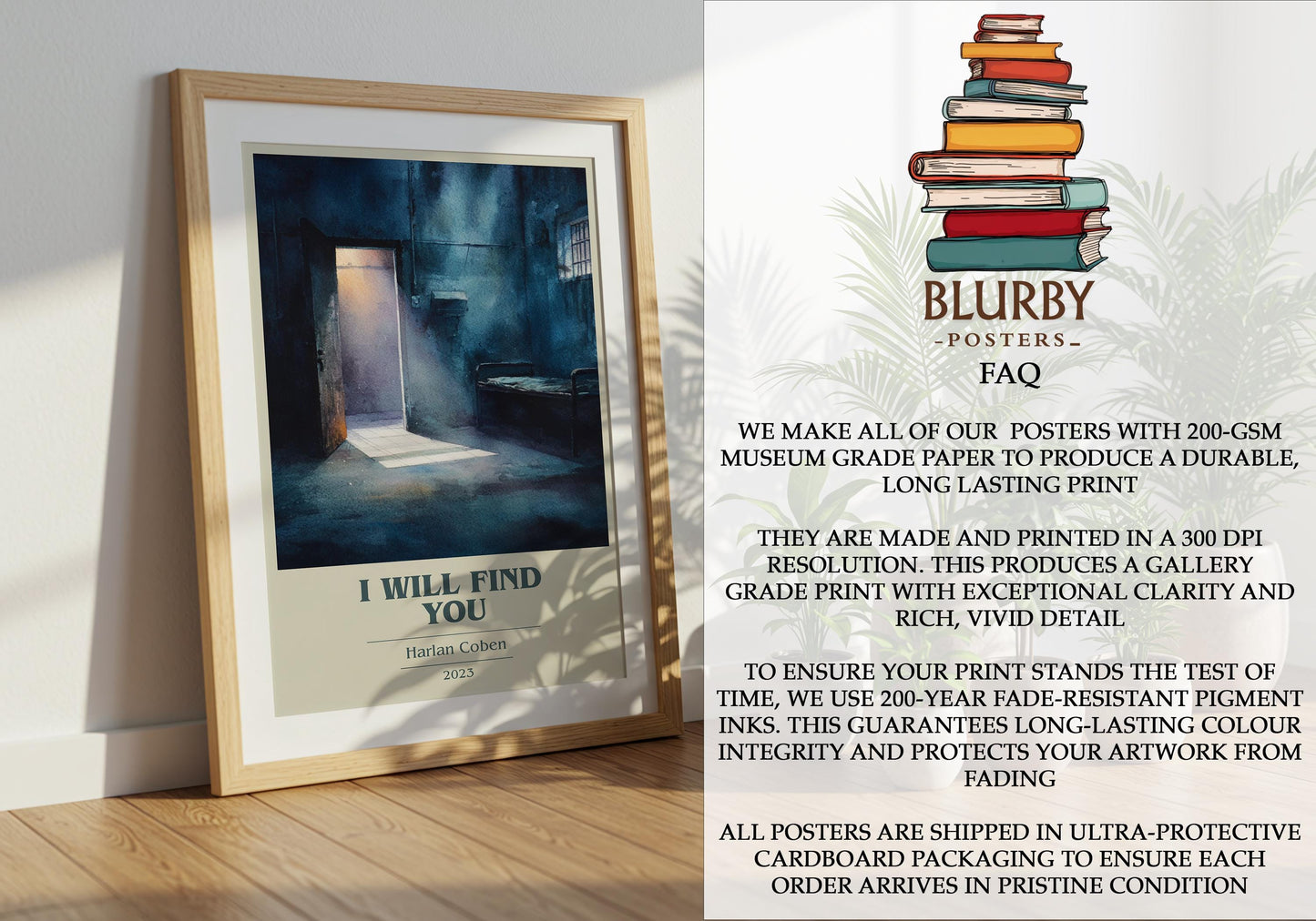 I Will Find You by Harlan Coben | Book Poster | Literary Art Gift For Book Lover | Novel Inspired Wall Art | Free Delivery