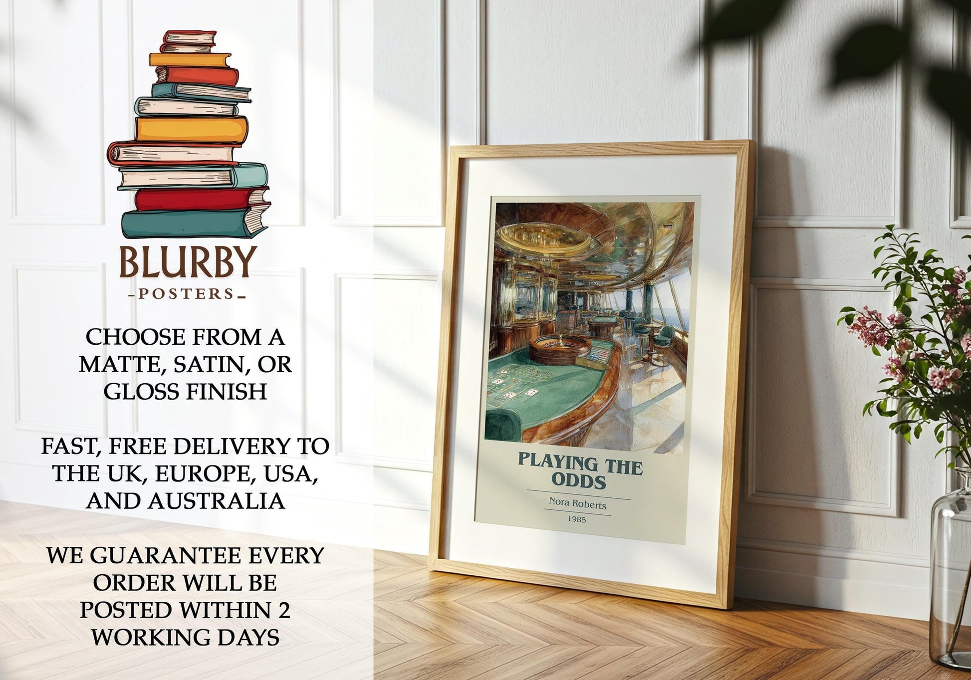 Playing the Odds book poster packaging – museum-quality print rolled in protective tube