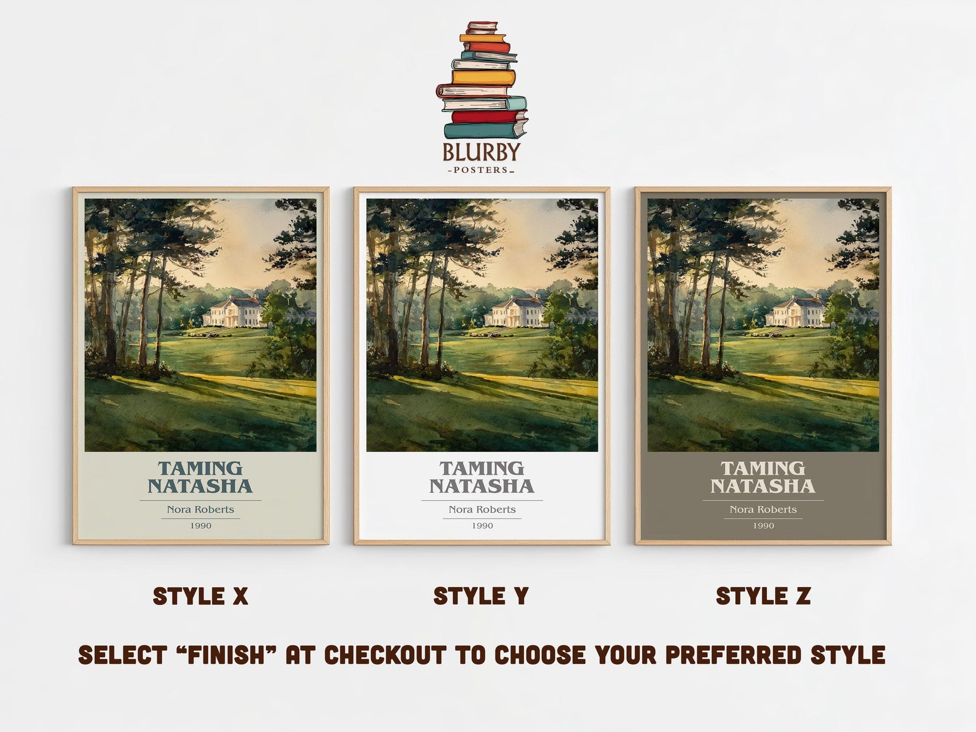 Taming Natasha book cover poster colour and style options – Nora Roberts book art