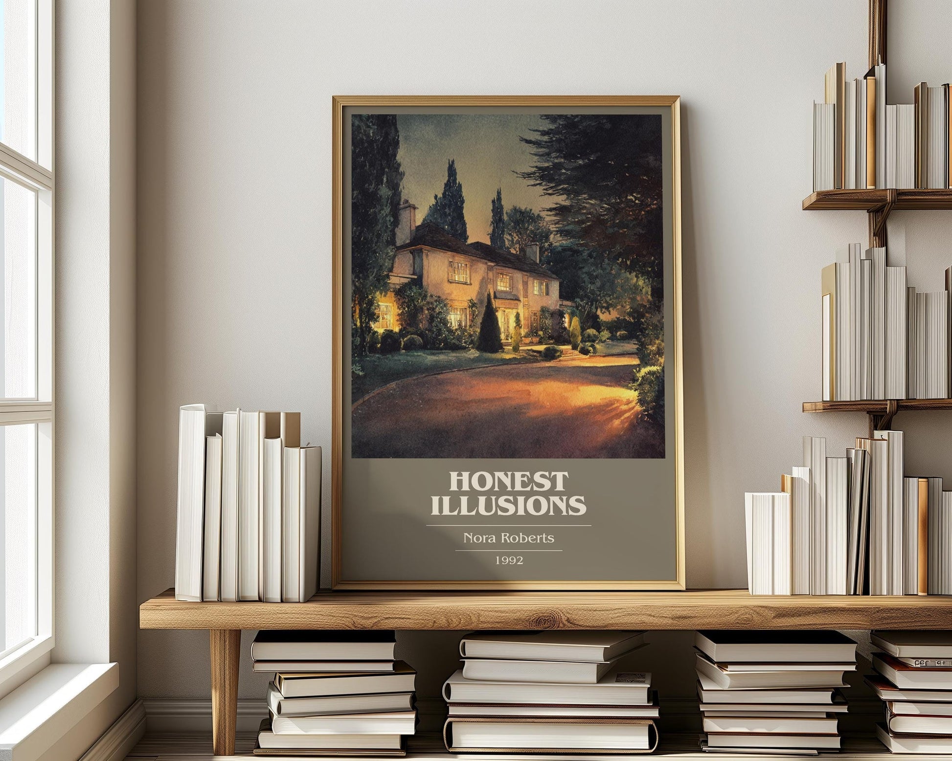 Honest Illusions book cover book poster framed on wall – romance wall art