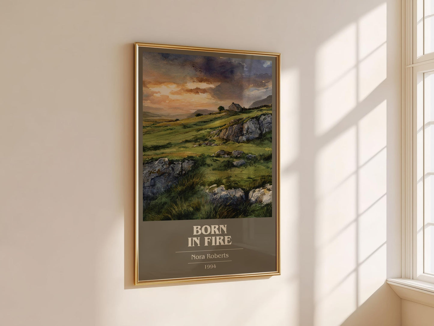Born in Fire book cover book poster framed on wall – romance wall art