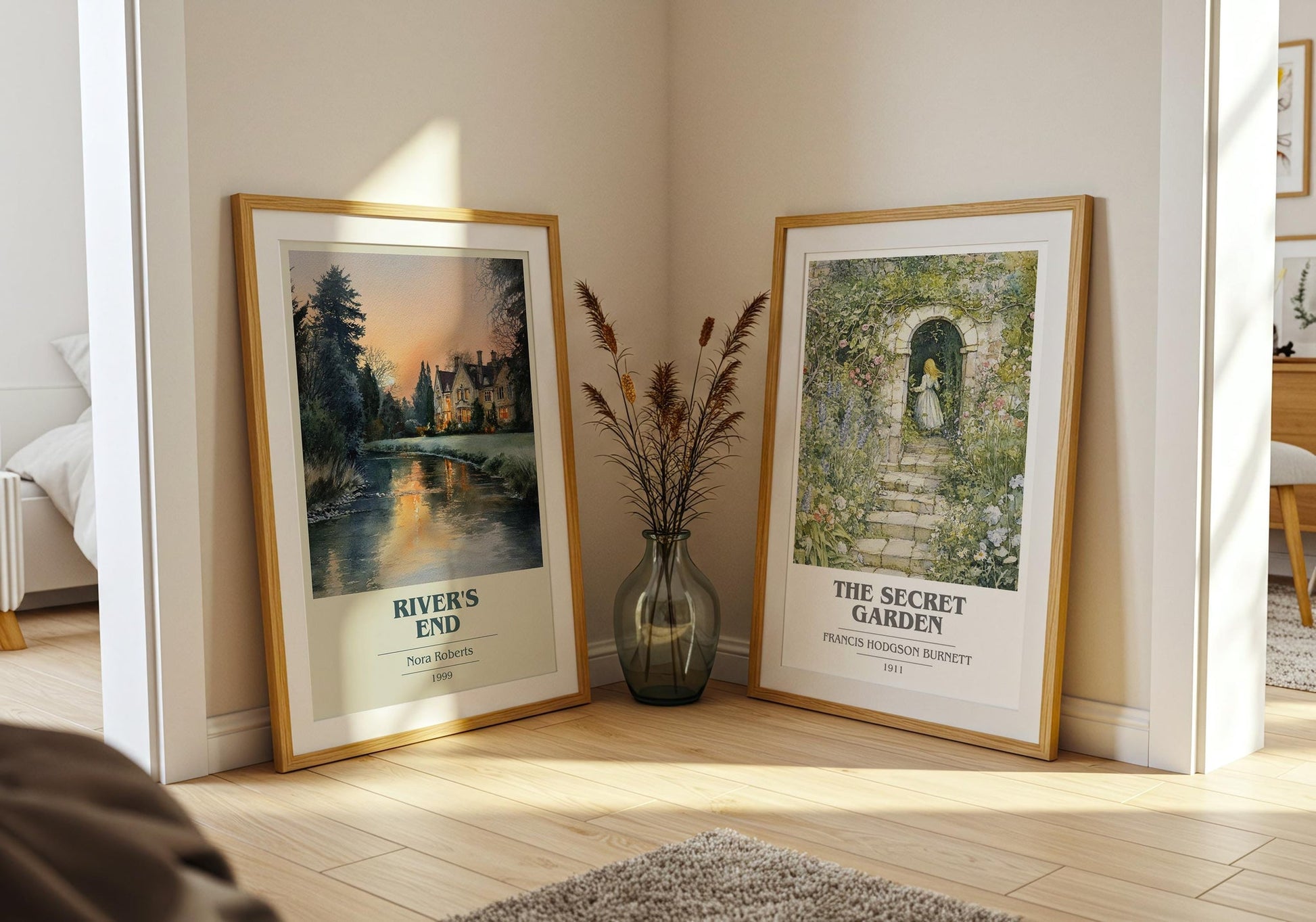 River's End book cover print on bookshelf – Nora Roberts fan gift