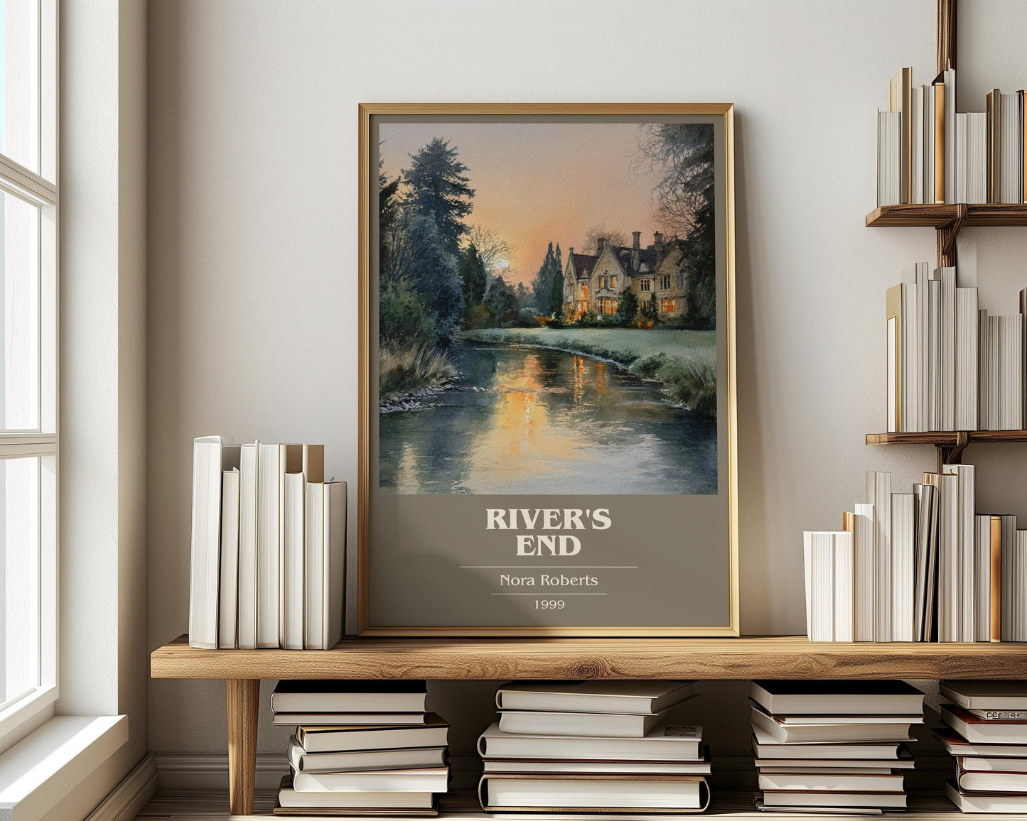 River's End book cover book poster framed on wall – thriller wall art