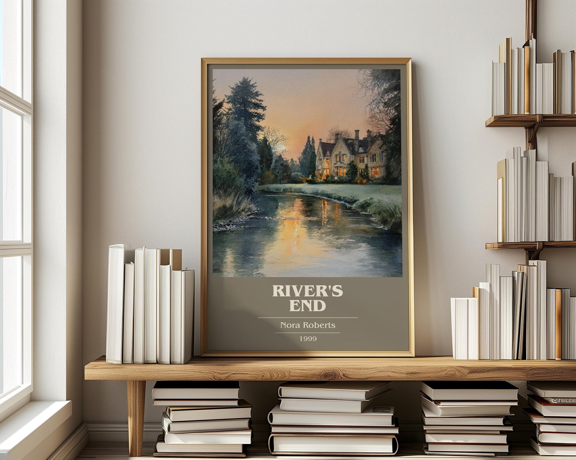 River's End book cover book poster framed on wall – thriller wall art