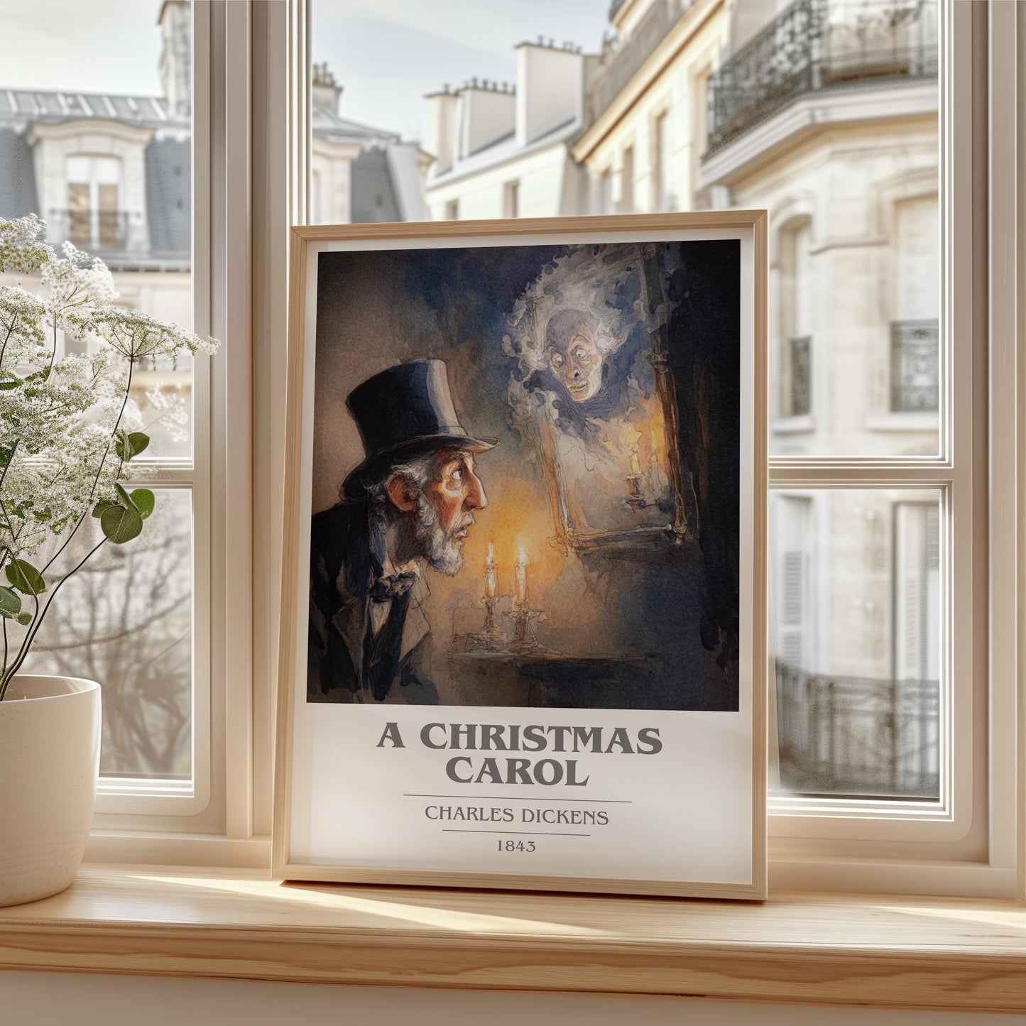 A Christmas Carol book cover poster colour and style options – Charles Dickens book art