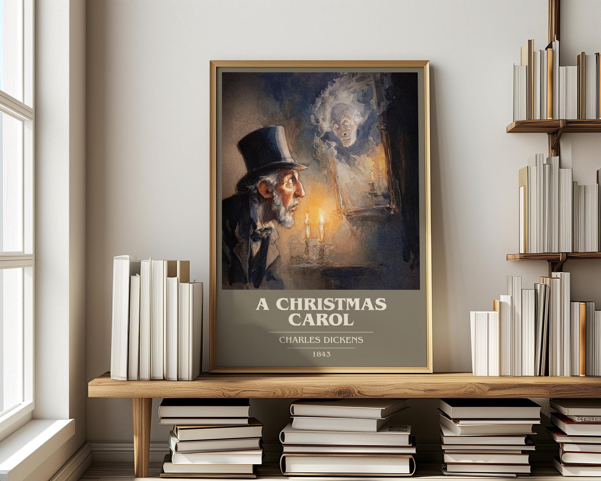 A Christmas Carol book cover book poster framed on wall – classic literature wall art