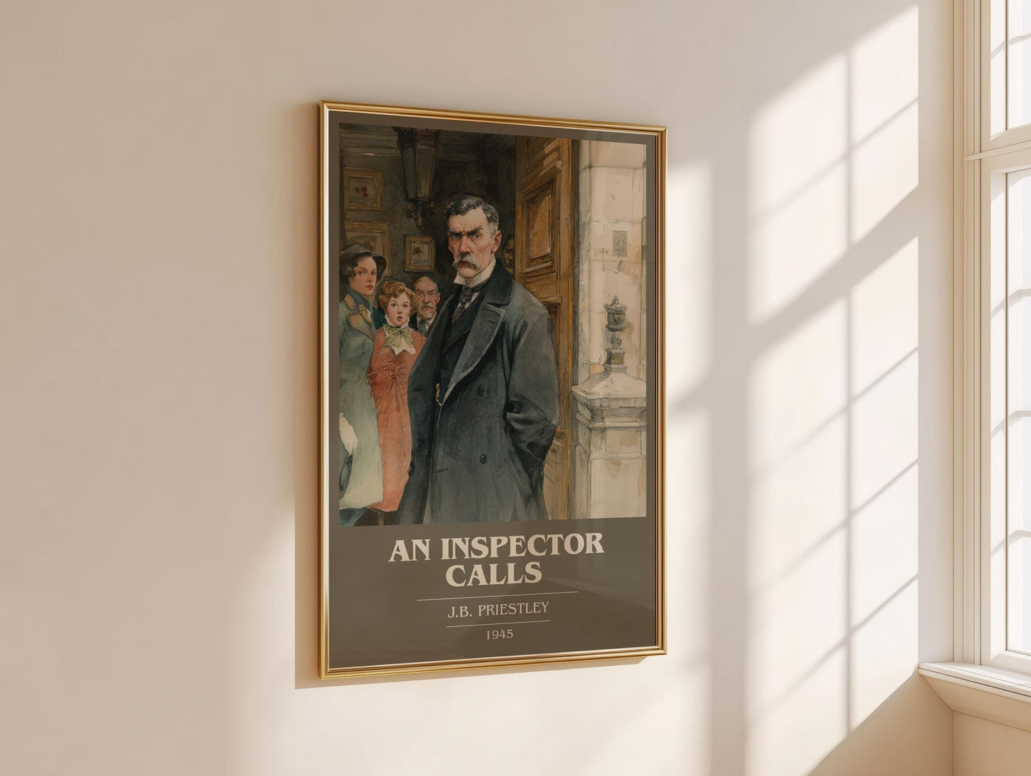 An Inspector Calls book cover book poster framed on wall – classic literature wall art