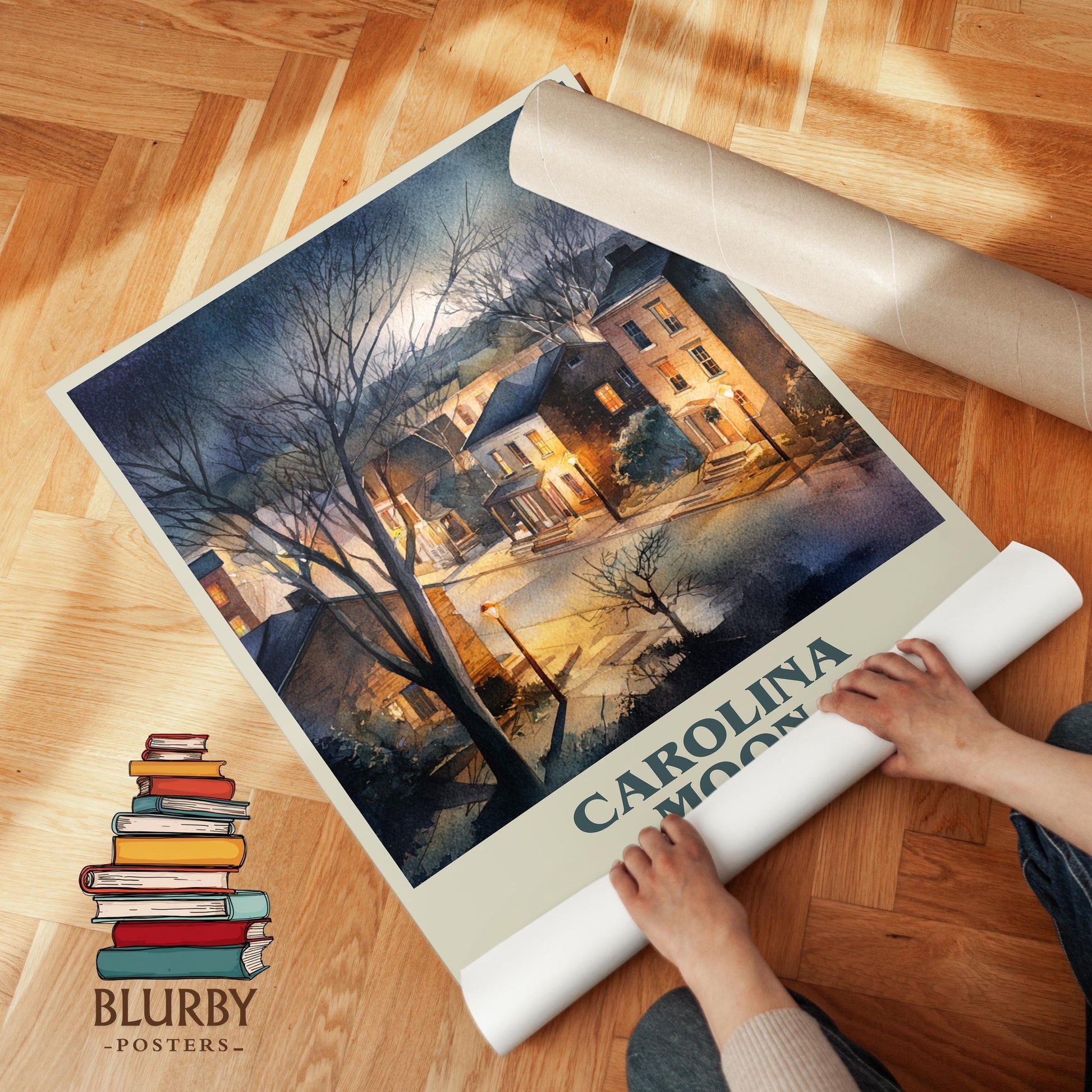 Carolina Moon book poster packaging – museum-quality print rolled in protective tube