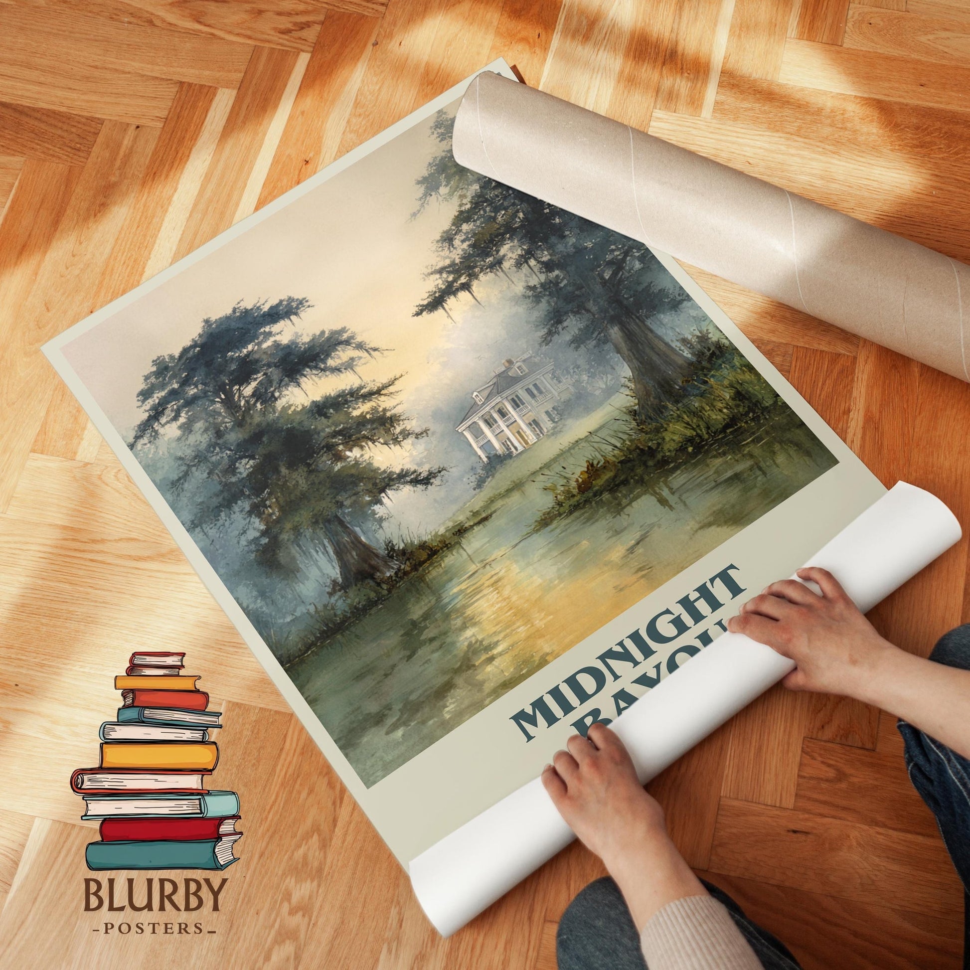 Midnight Bayou book poster packaging – museum-quality print rolled in protective tube