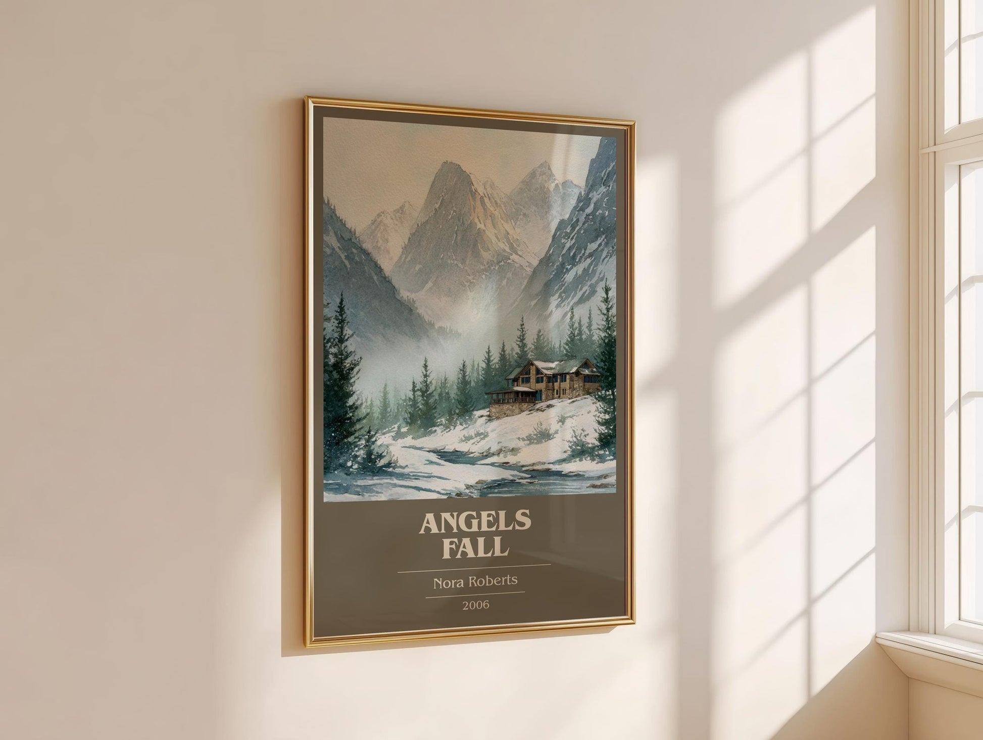 Angels Fall book cover book poster framed on wall – romance wall art