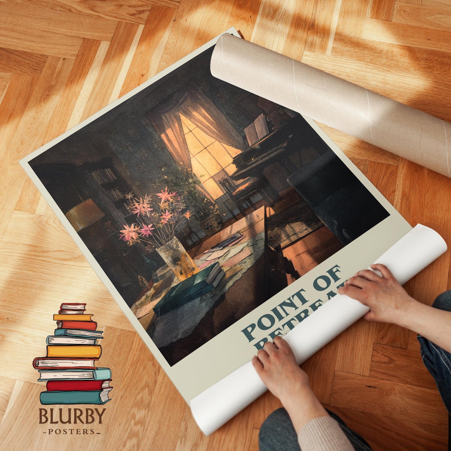 Point Of Retreat book cover poster paired in gallery wall – literary art prints