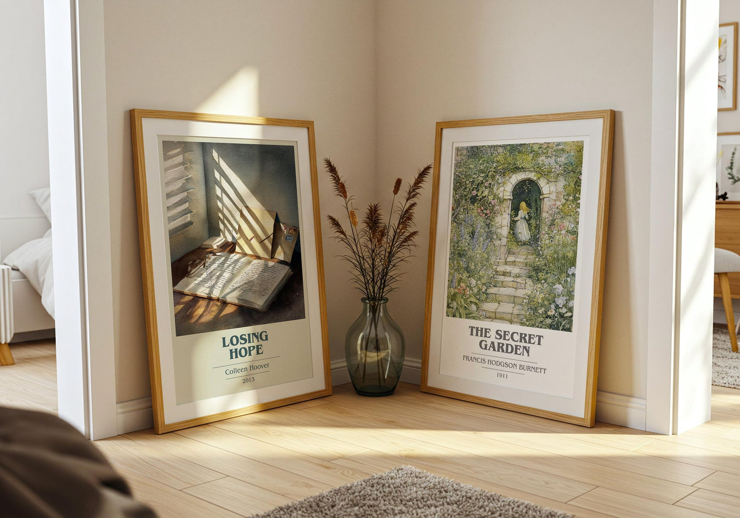Losing Hope book cover poster paired in gallery wall – literary art prints
