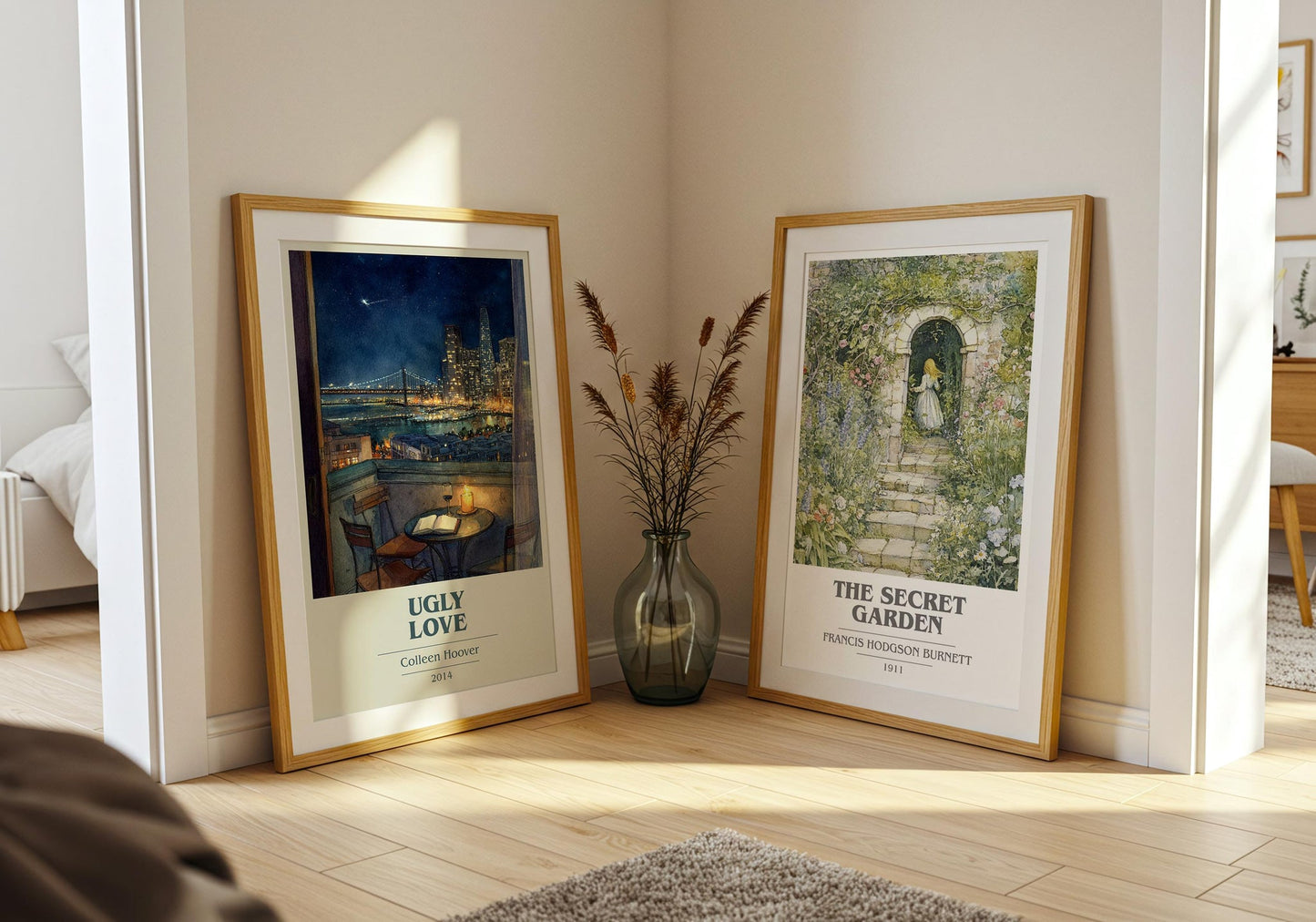 Ugly Love book cover poster paired in gallery wall – literary art prints