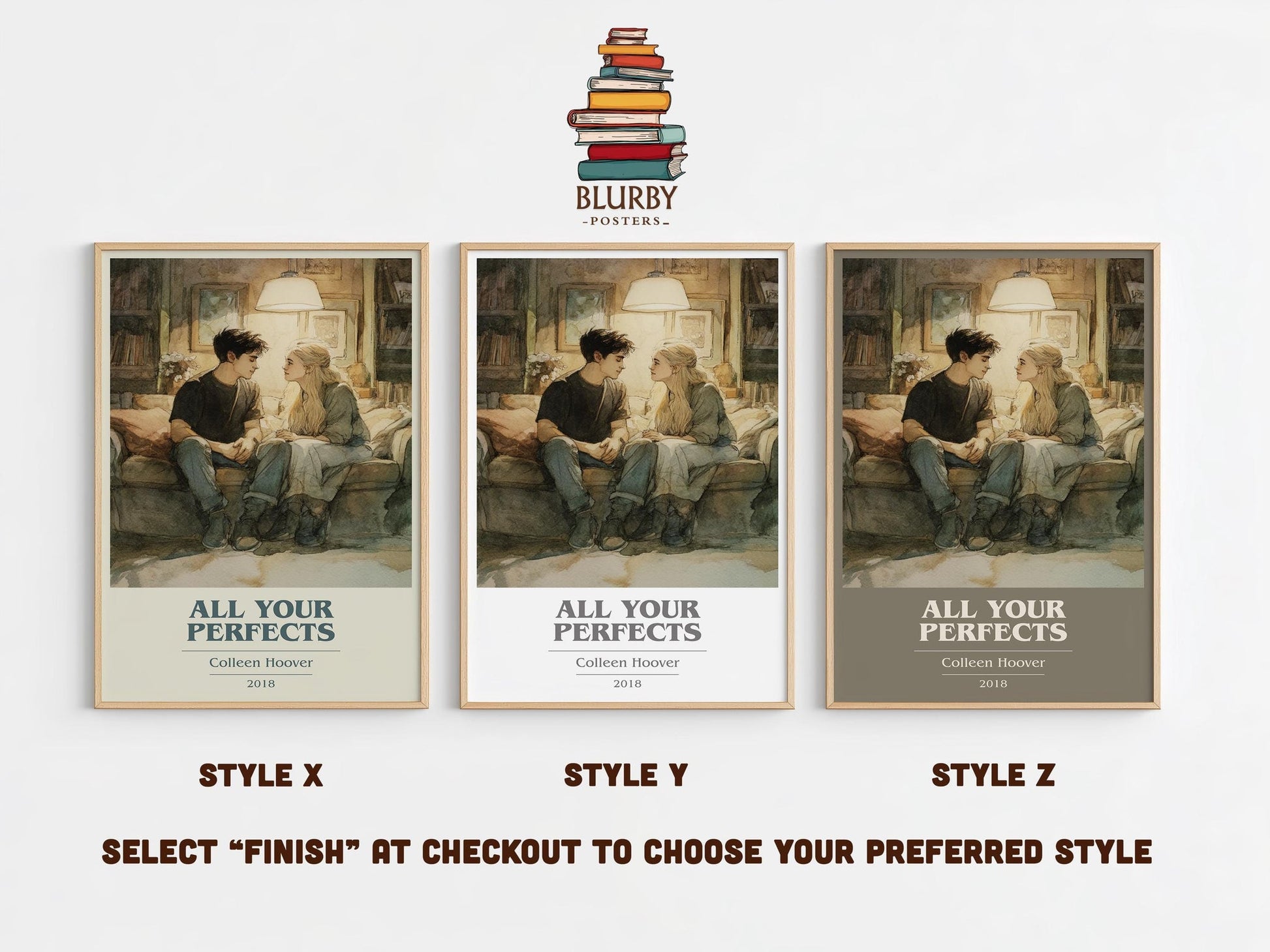 All Your Perfects book cover poster colour and style options – Colleen Hoover book art