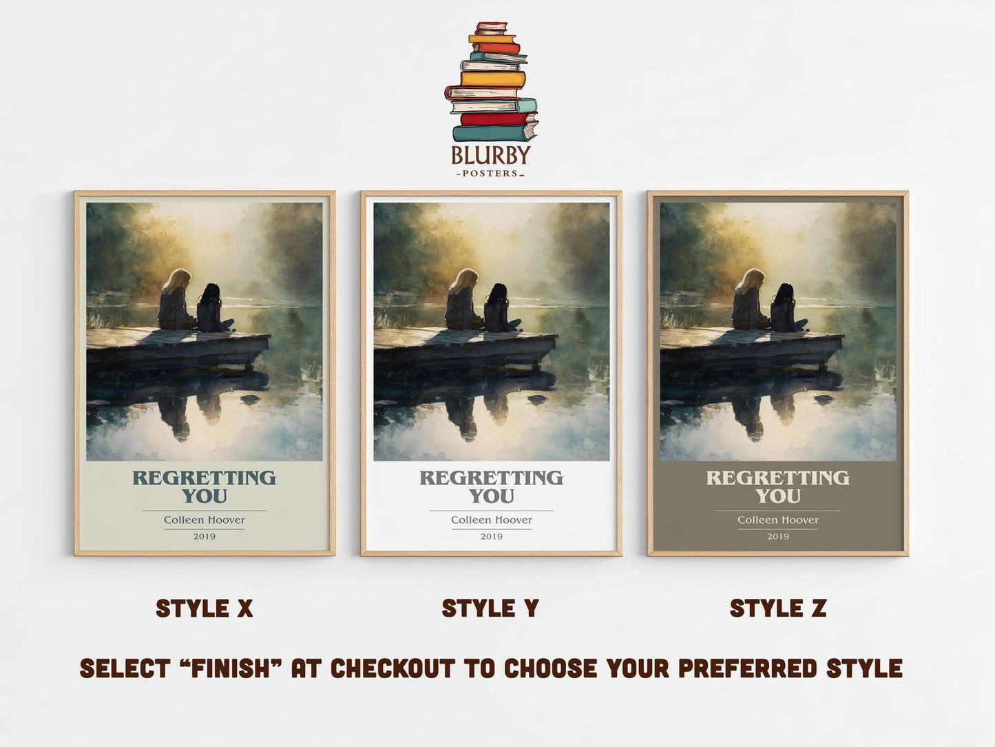 Regretting You book cover poster colour and style options – Colleen Hoover book art