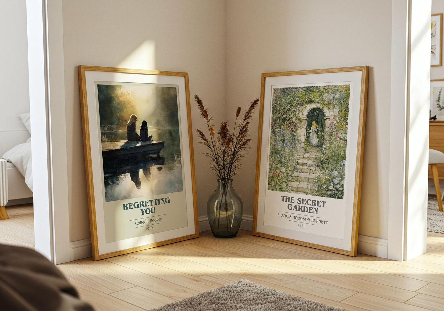 Regretting You book cover poster paired in gallery wall – literary art prints
