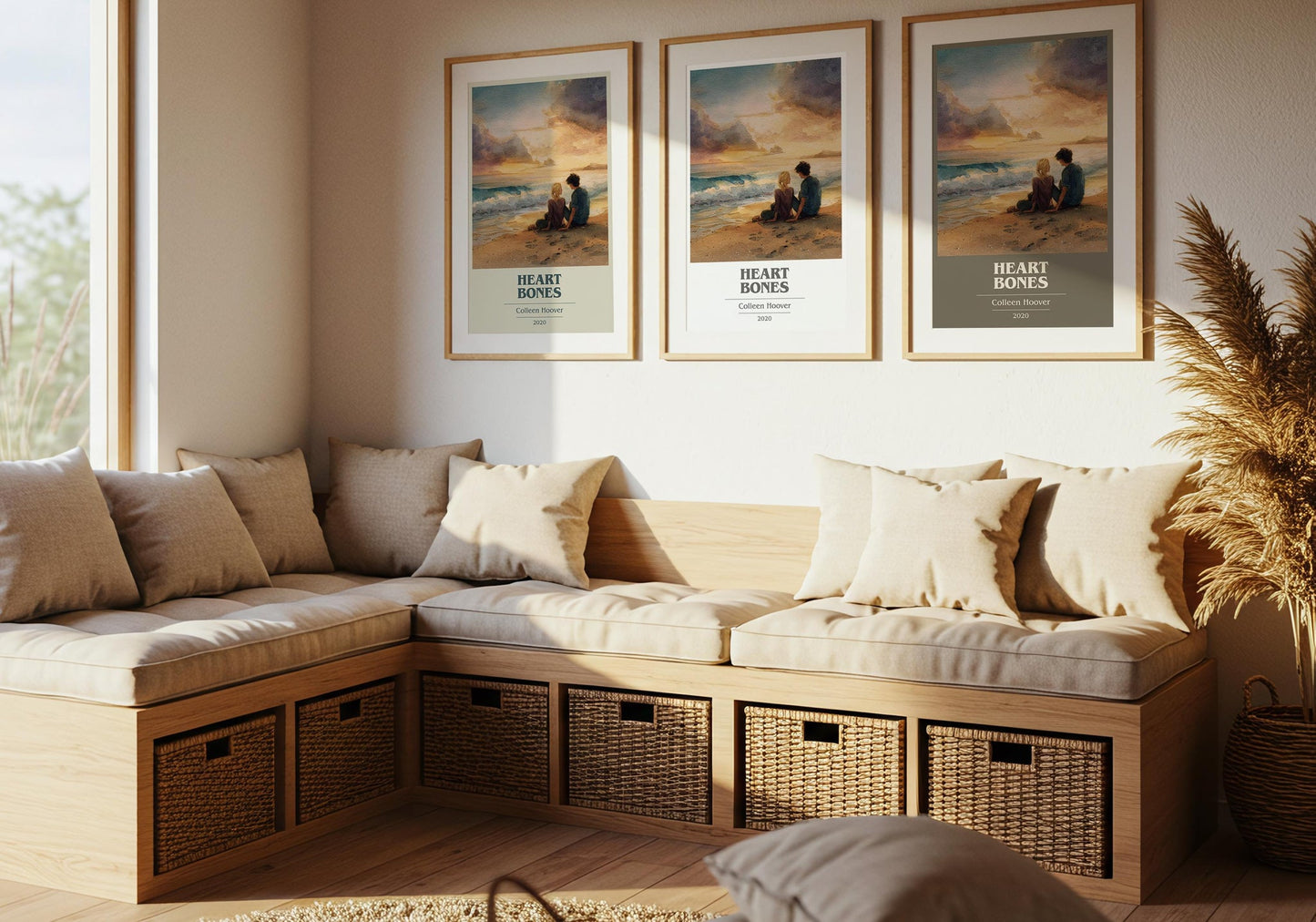 Heart Bones book cover poster paired in gallery wall – literary art prints