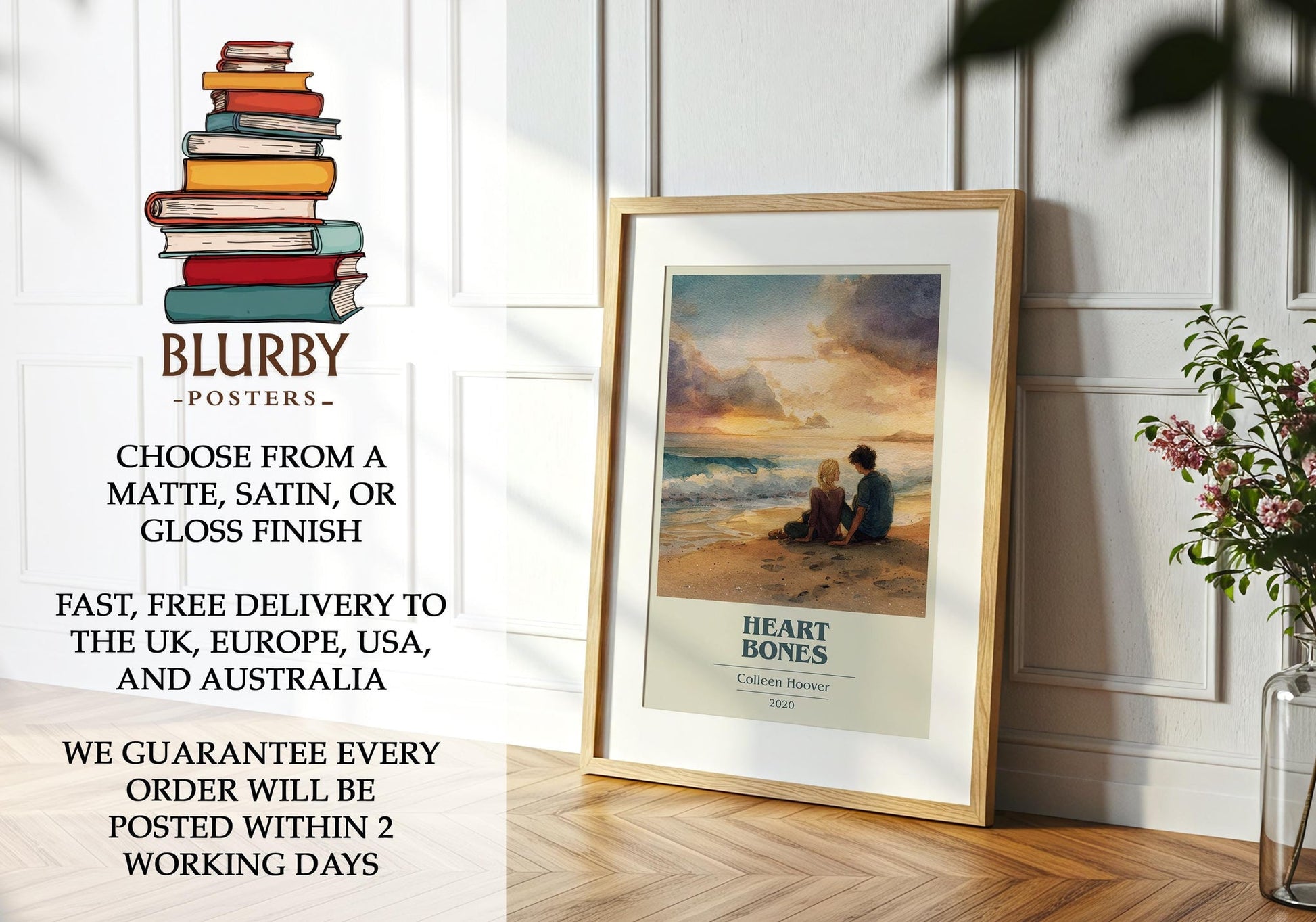 Heart Bones book poster packaging – museum-quality print rolled in protective tube