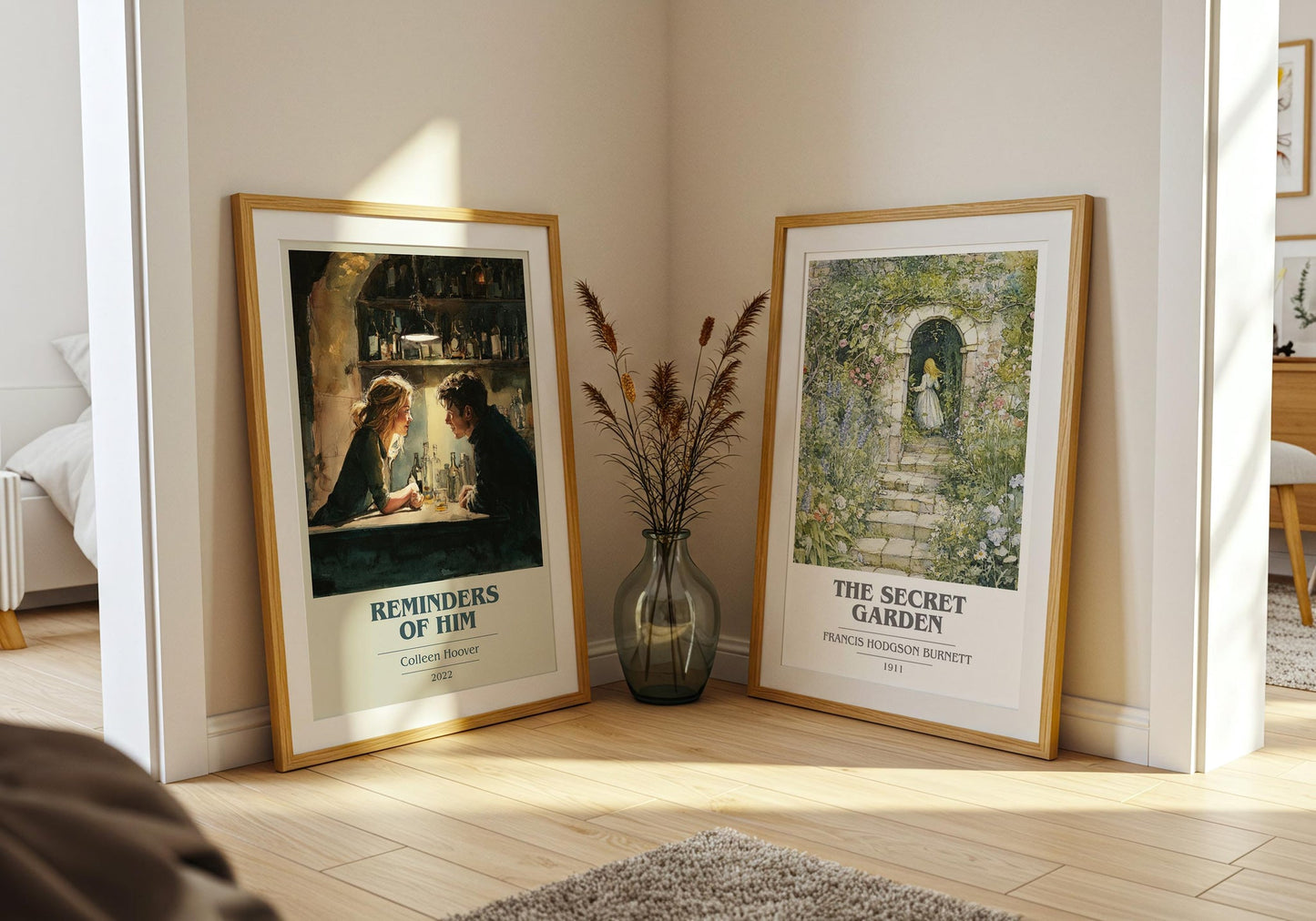 Reminders of Him book cover poster paired in gallery wall – literary art prints
