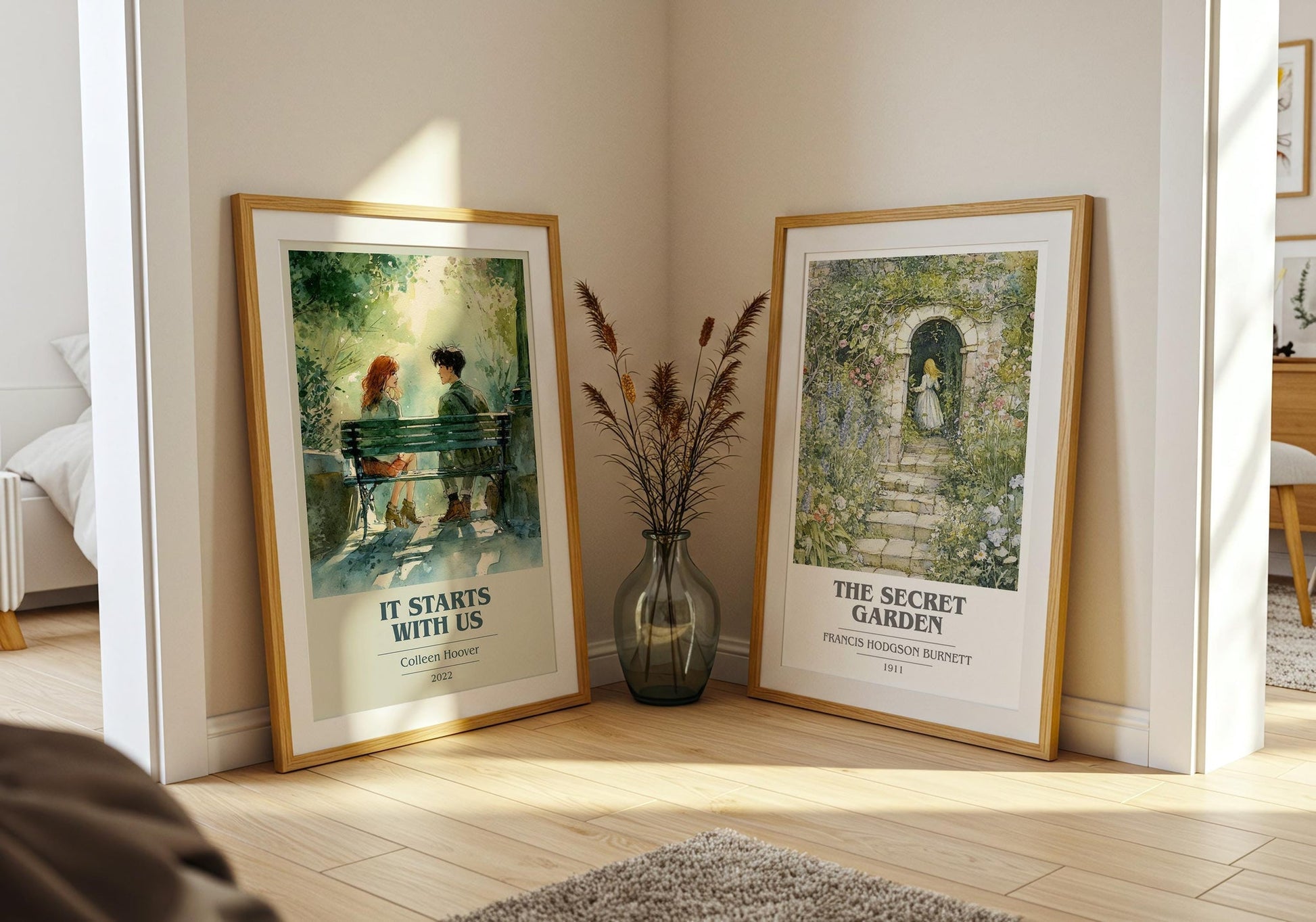It Starts With Us book cover print on bookshelf – Colleen Hoover fan gift