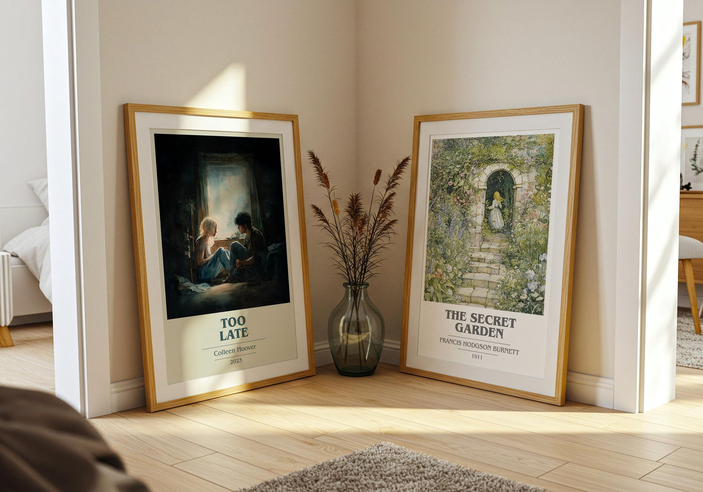 Too late book cover print on bookshelf – Colleen Hoover fan gift