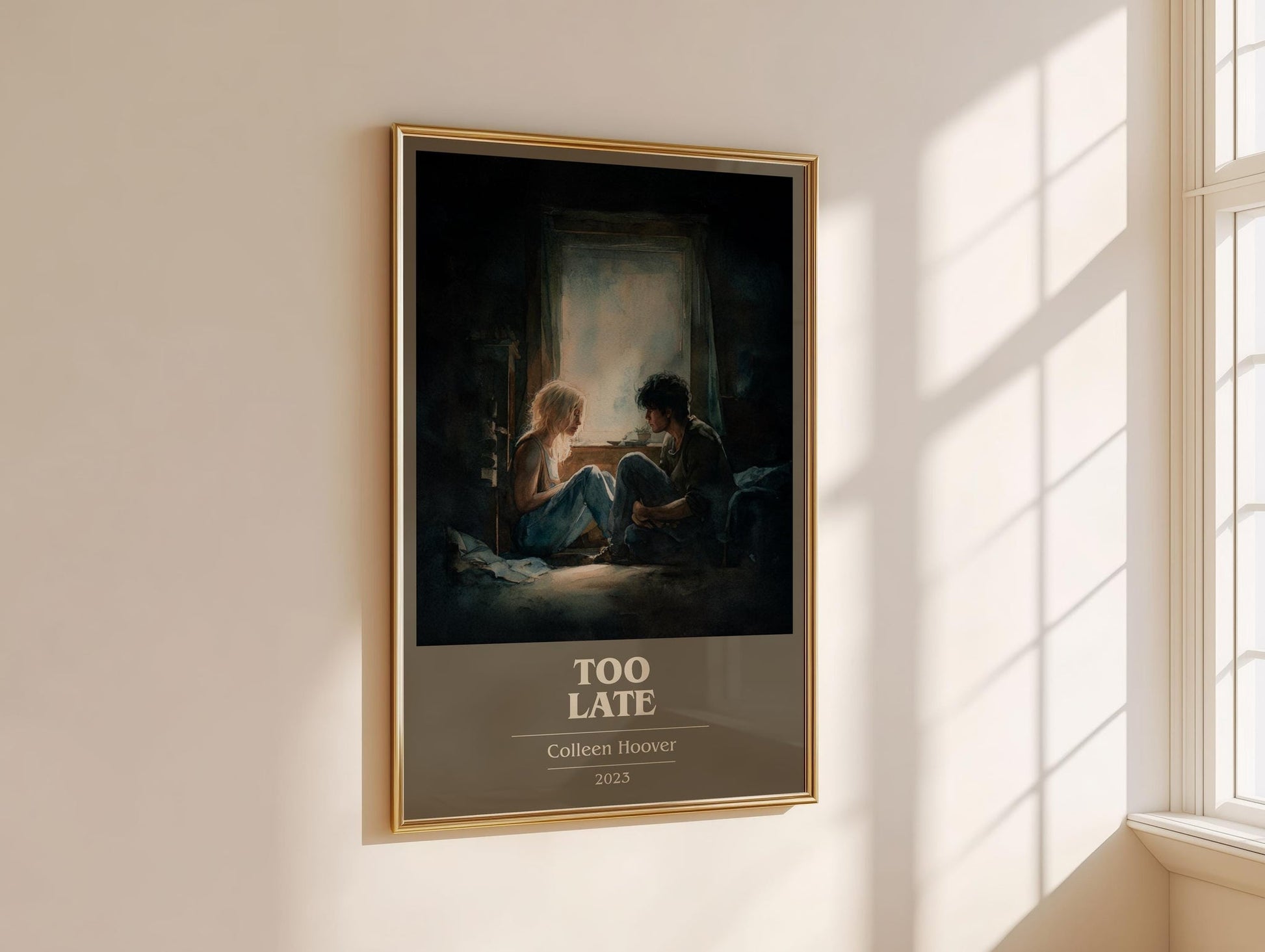 Too late book cover book poster framed on wall – romance wall art