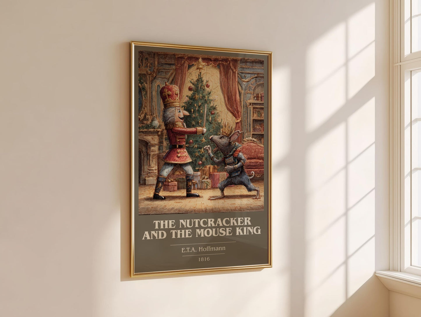 Nutcracker and the Mouse King book cover book poster framed on wall – childrens wall art