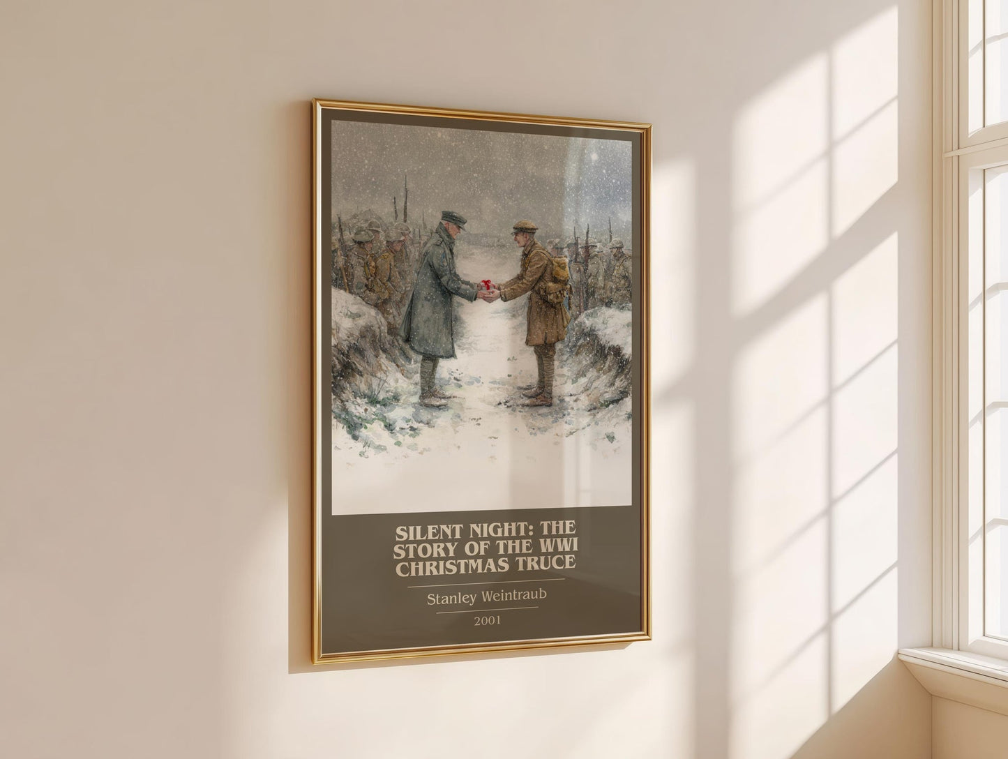 Silent Night: The Story of the World War I Christmas Truce book cover book poster framed on wall – non fiction wall art