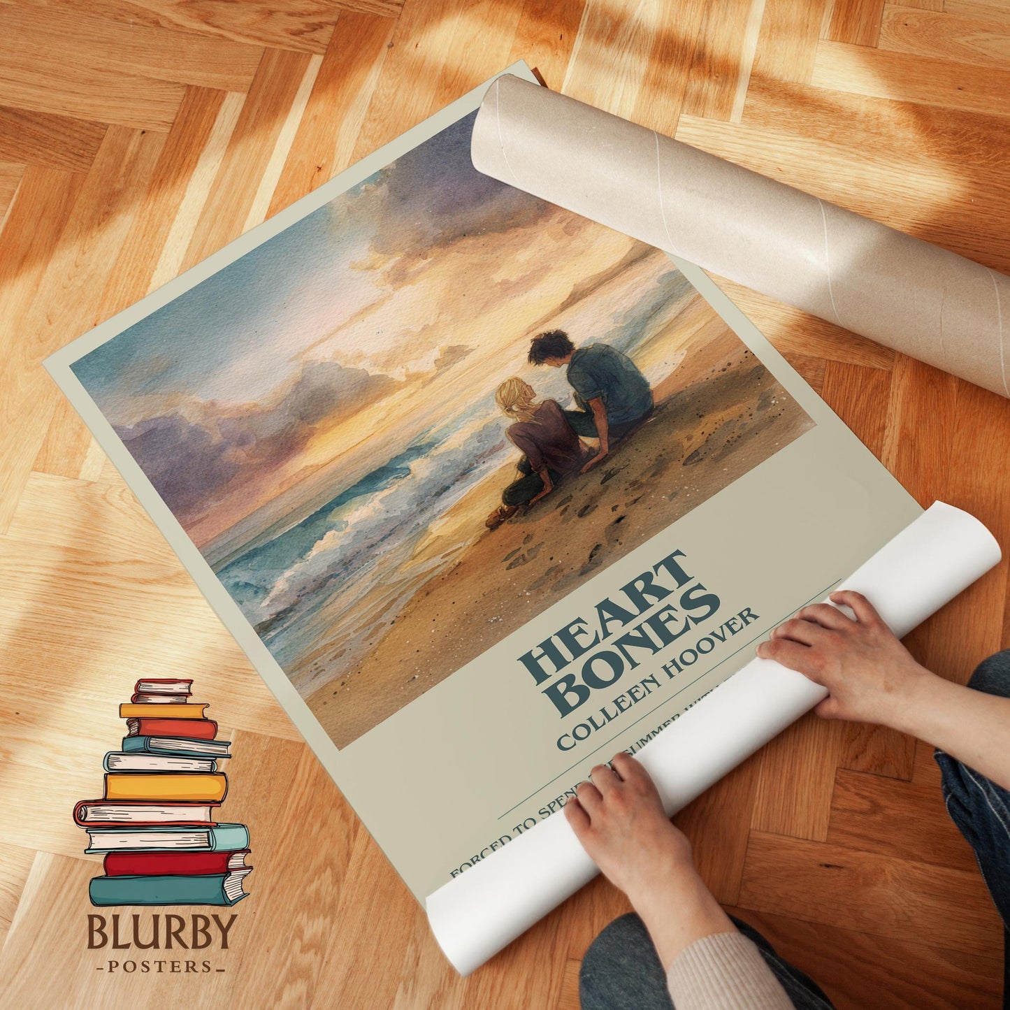 Heart Bones book poster packaging – museum-quality print rolled in protective tube