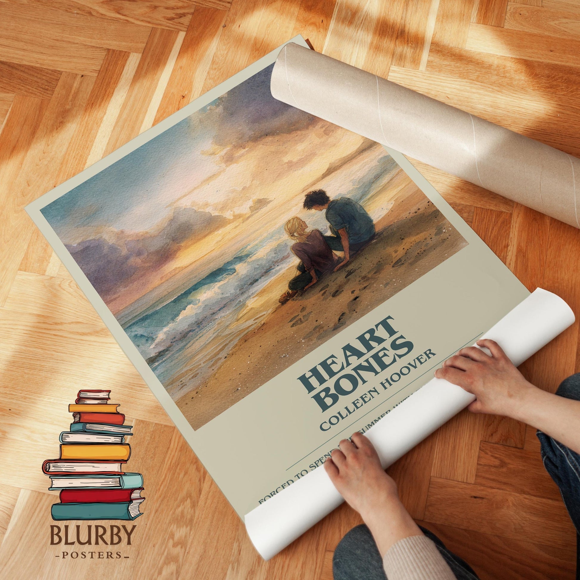 Heart Bones book poster packaging – museum-quality print rolled in protective tube