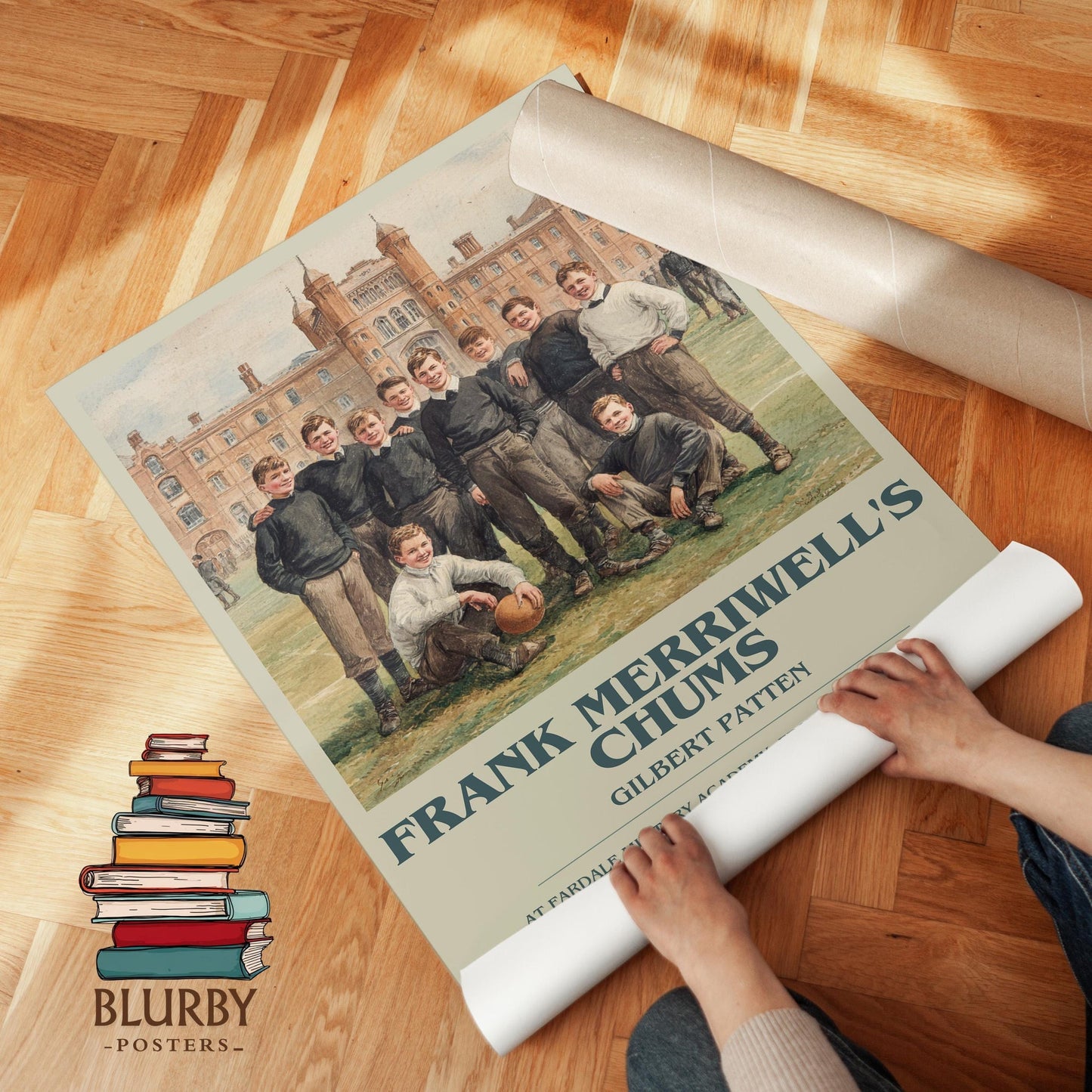 Frank Merriwell's Chums book poster packaging – museum-quality print rolled in protective tube