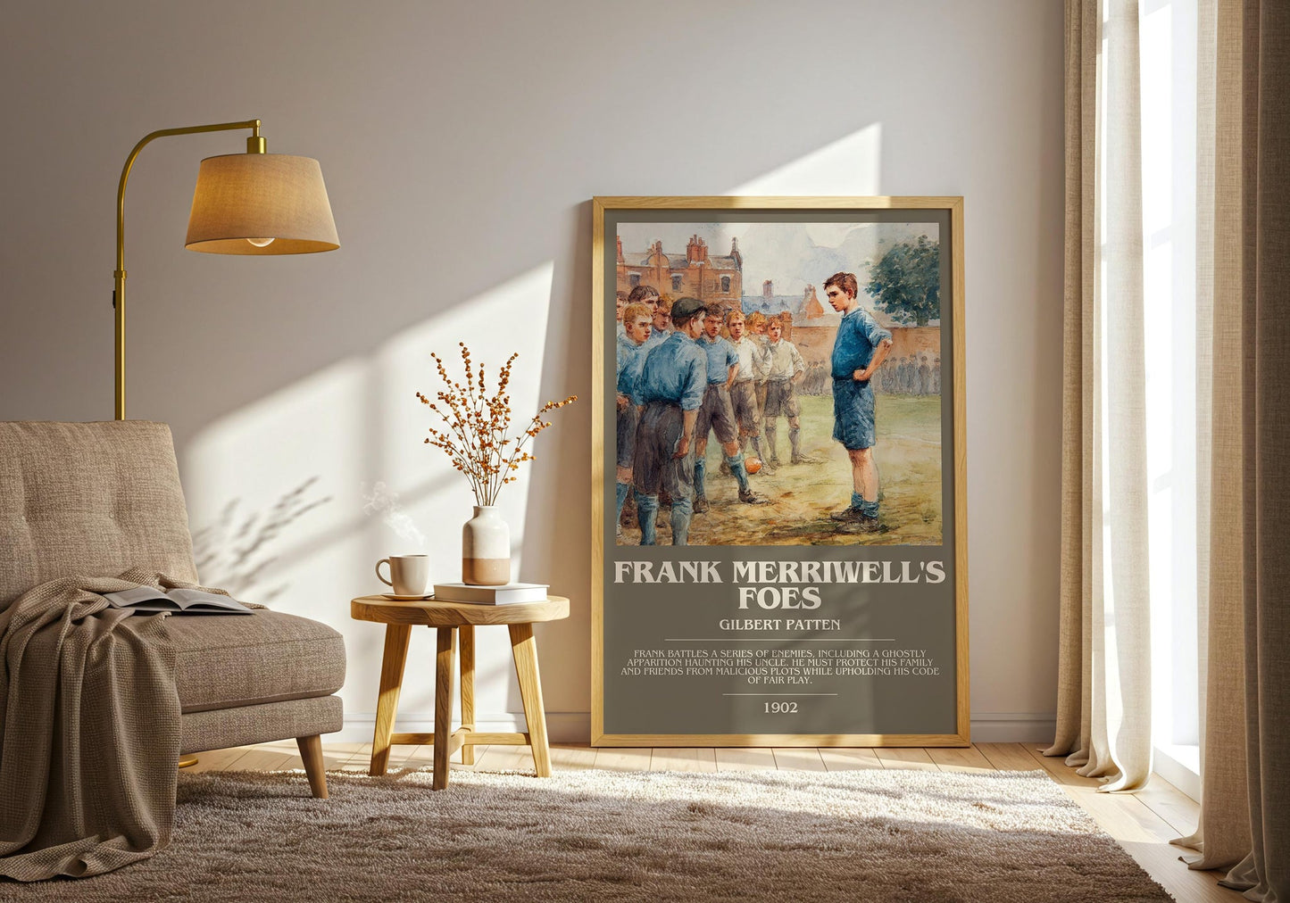 Frank Merriwell's Foes bookish print on bookshelf – Gilbert Patten fan gift