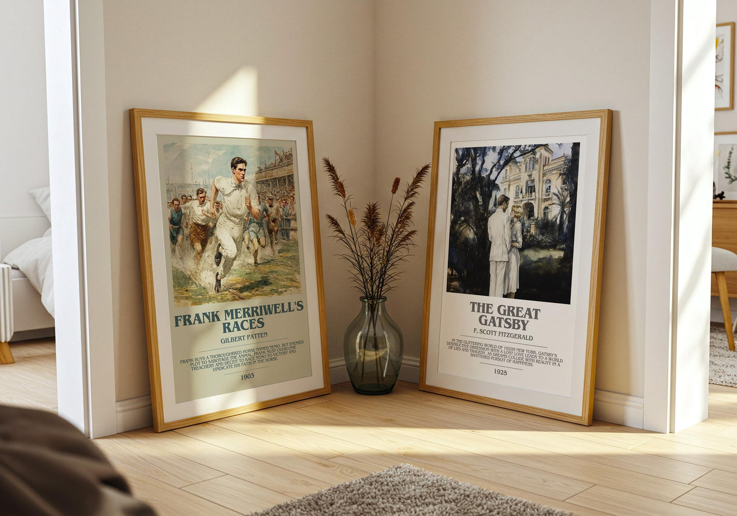 Frank Merriwell's Races bookish poster paired in gallery wall – literary art prints