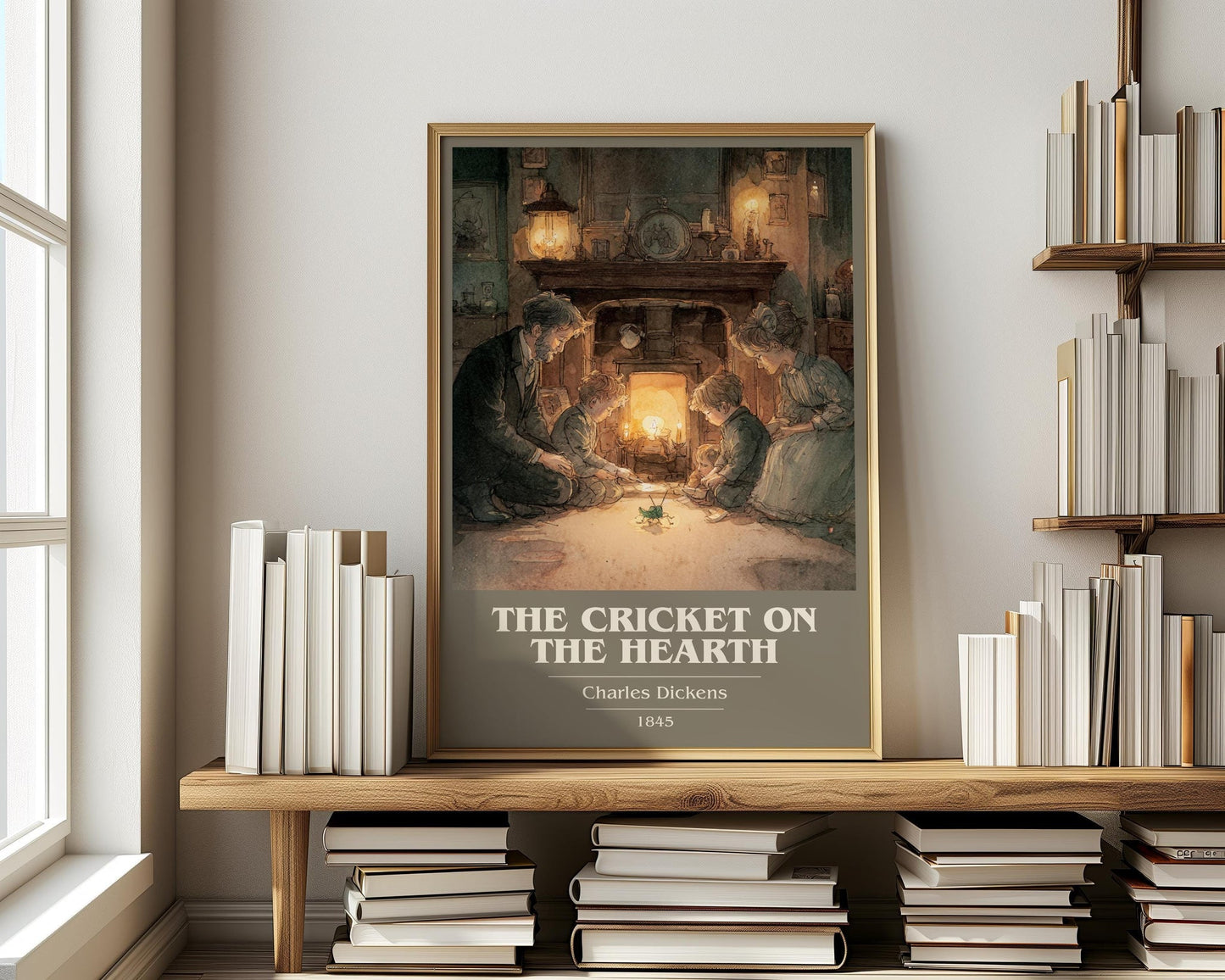 The Cricket On The Hearth book cover poster paired in gallery wall – literary art prints