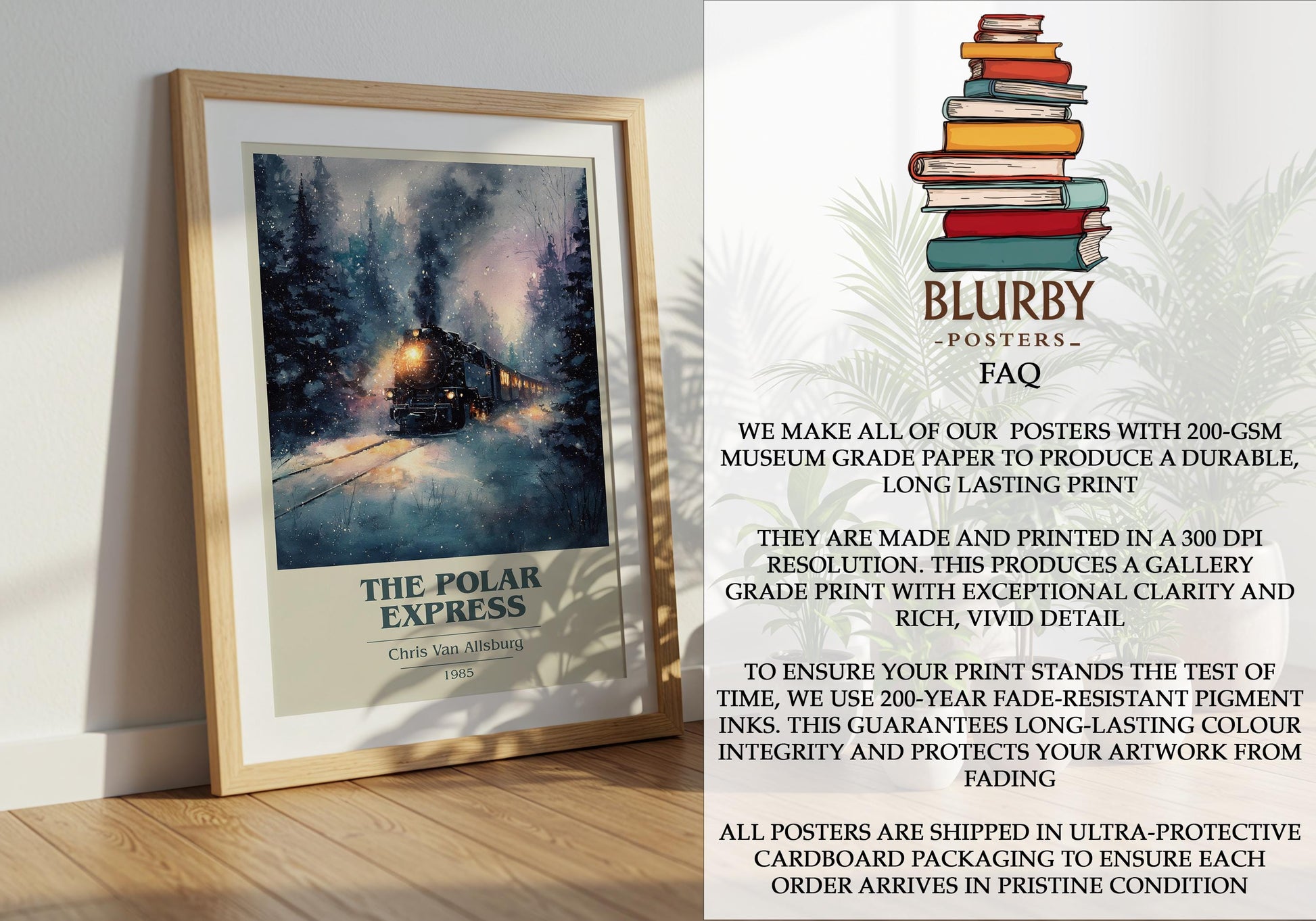The Polar Express by Chris Van Allsburg | Book Poster | Literary Art Gift For Book Lover | Novel Inspired Wall Art