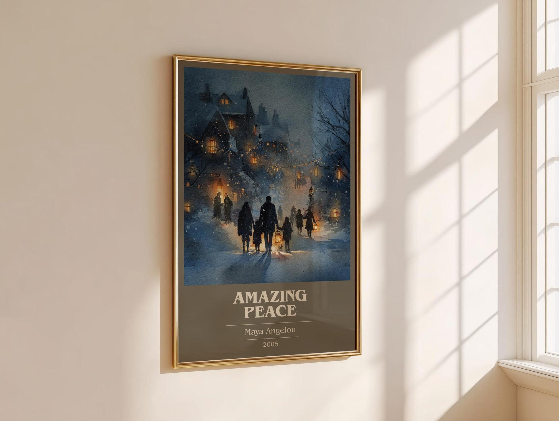Amazing Peace book cover print on bookshelf – Maya Angelou fan gift